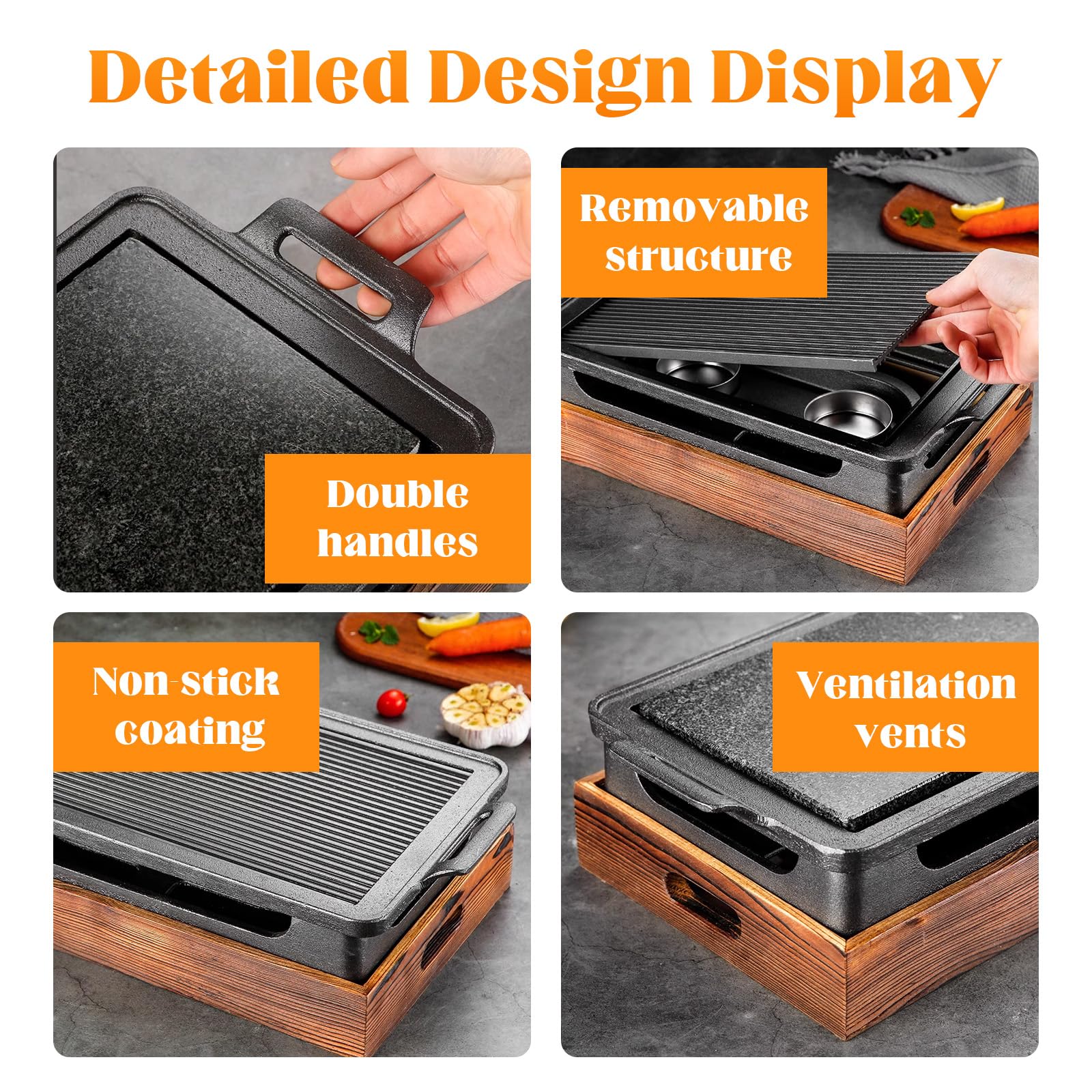 Barbecue Giapponese Fornello Portatile Per Barbecue Griglia Portatile Senza Fumo Per Tavolo Da Pranzo Al Chiuso Barbecue Da Campeggio,32 * 21cm