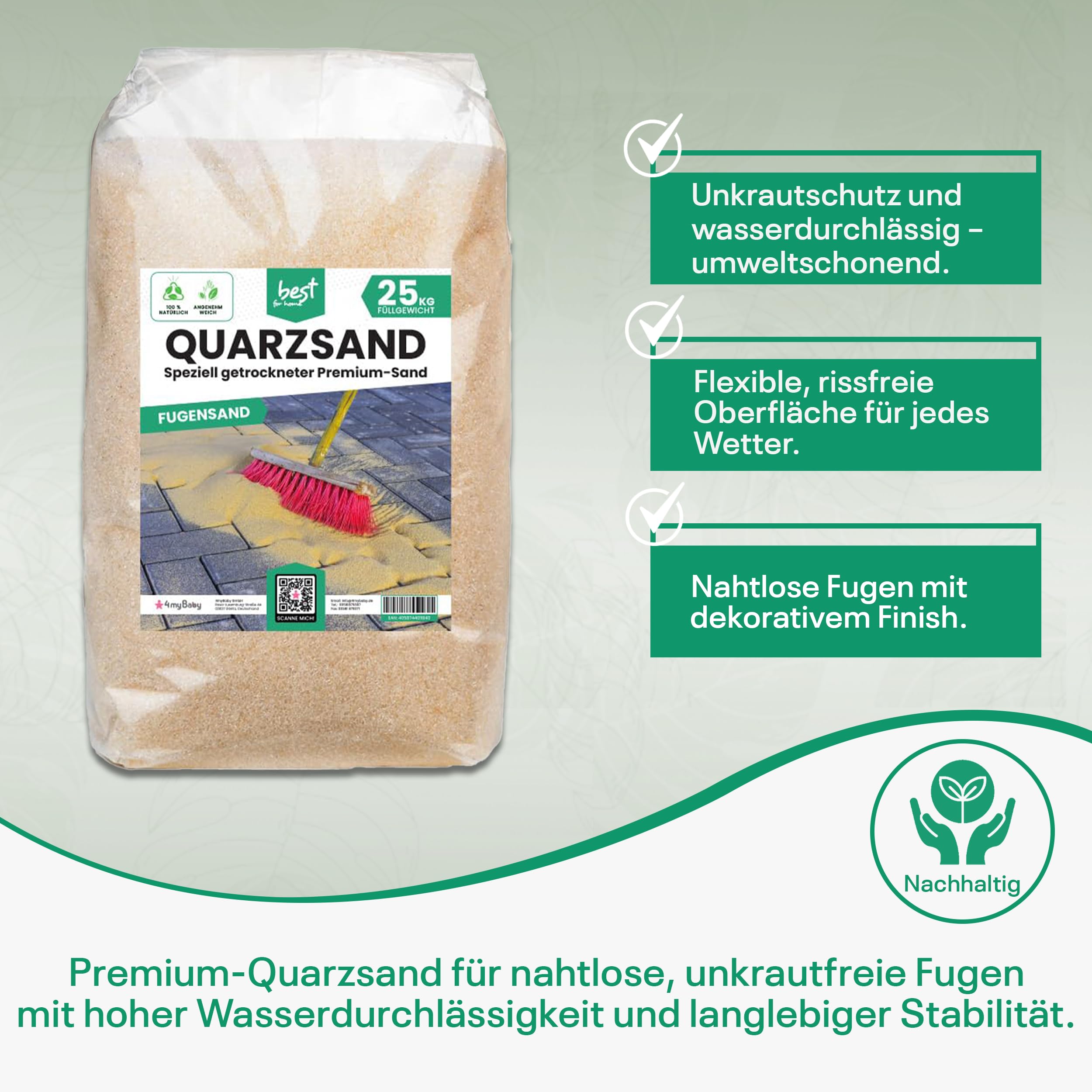 Sabbia per fughe da 25 kg: sabbia fine al quarzo per fughe strette, anti-erbacce, componenti organici, varie grane, ideale per la casa (0,8-1,4 mm)