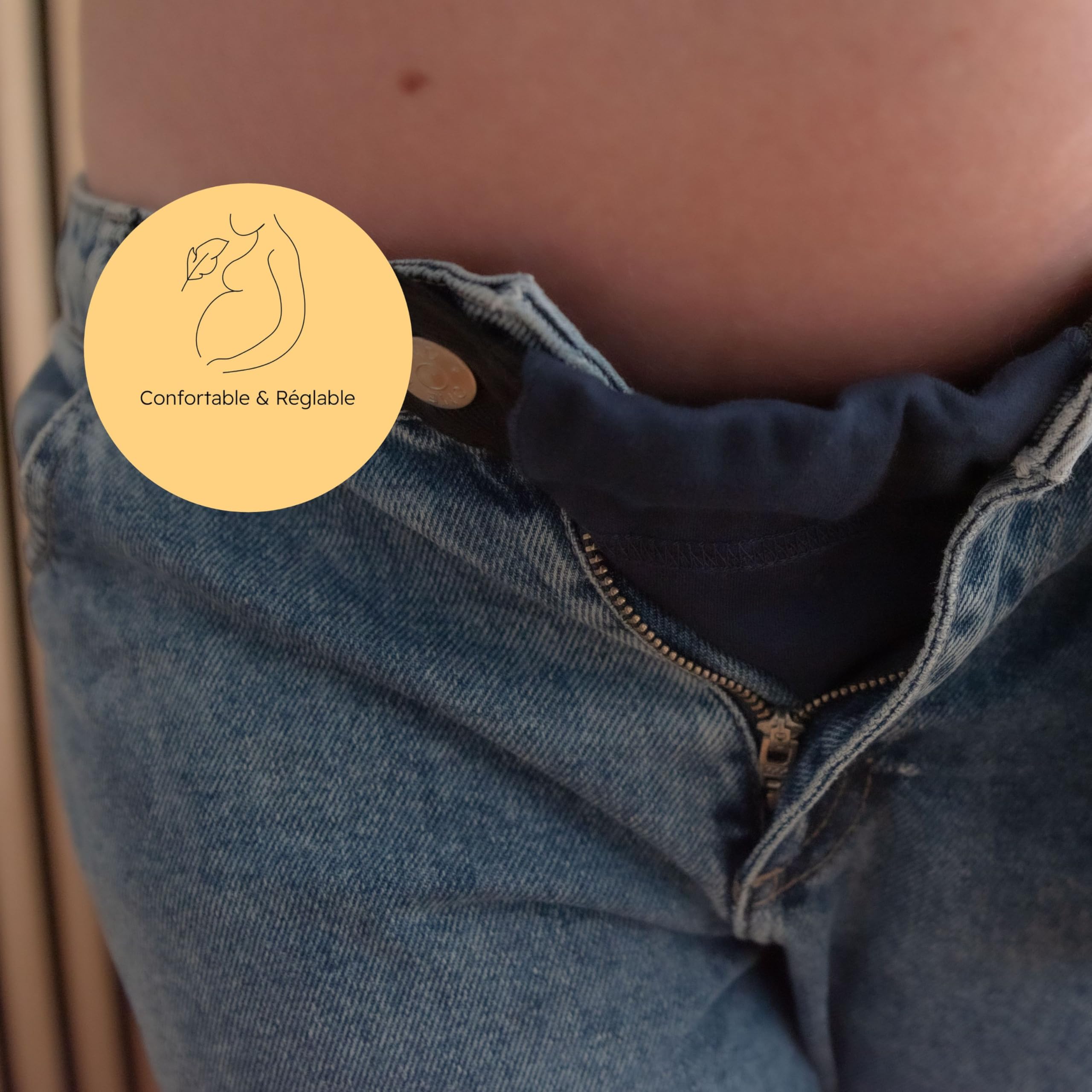 Carriwell Flexi-Belt Elargisseur Pantalon de Grossesse – Pratique & Ajustable | avec Coton Bio, 3 Couleurs Incluses | Transforme Vos Pantalons & Jupes Préférés en Vêtements de Maternité