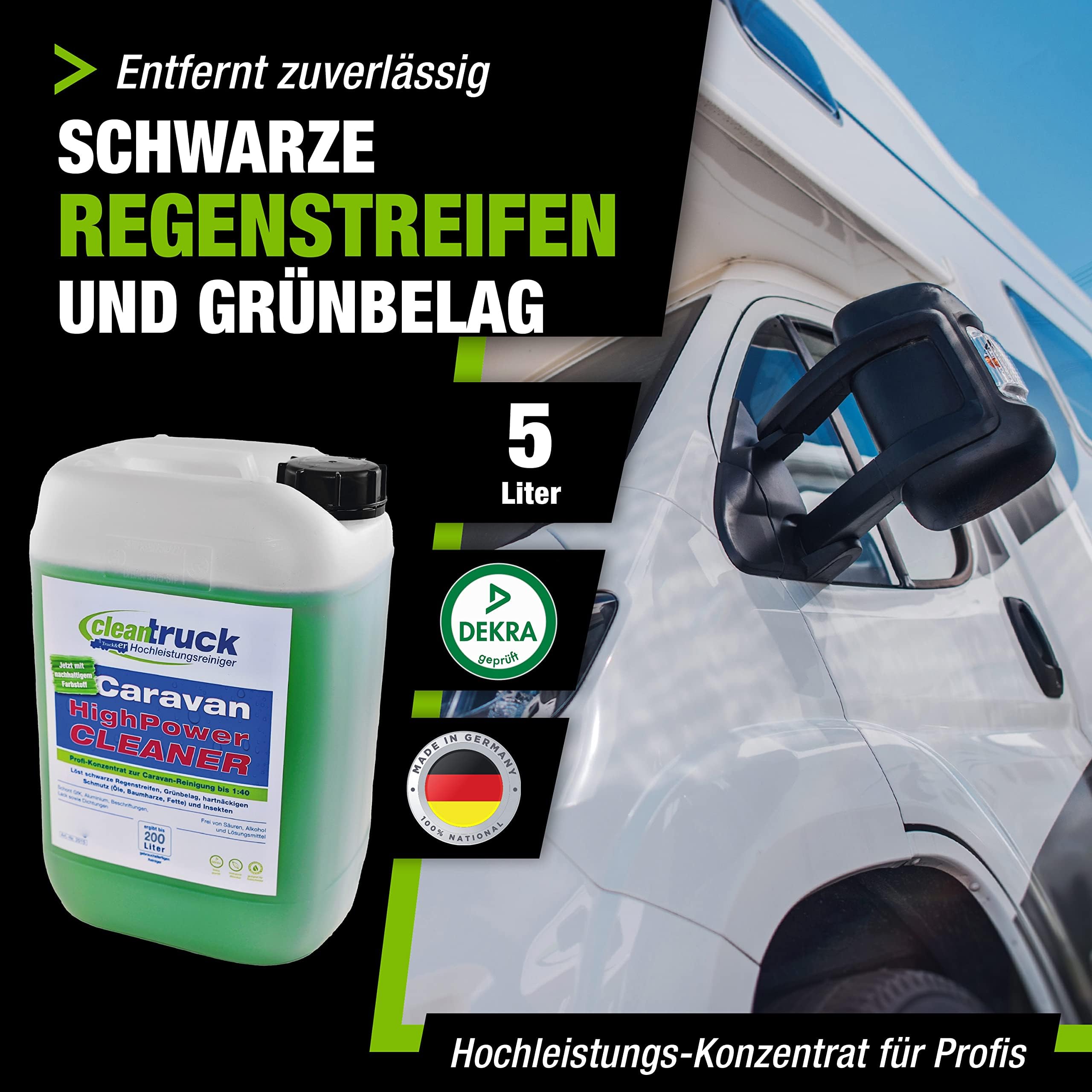 CleanTruck Caravan Reiniger 5kg - Effektiver Außenreiniger, Entfernt Schwarze Regenstreifen, Nachhaltig und Umweltfreundlich, Ideal für Pflege und Sauberkeit Ihres Caravans