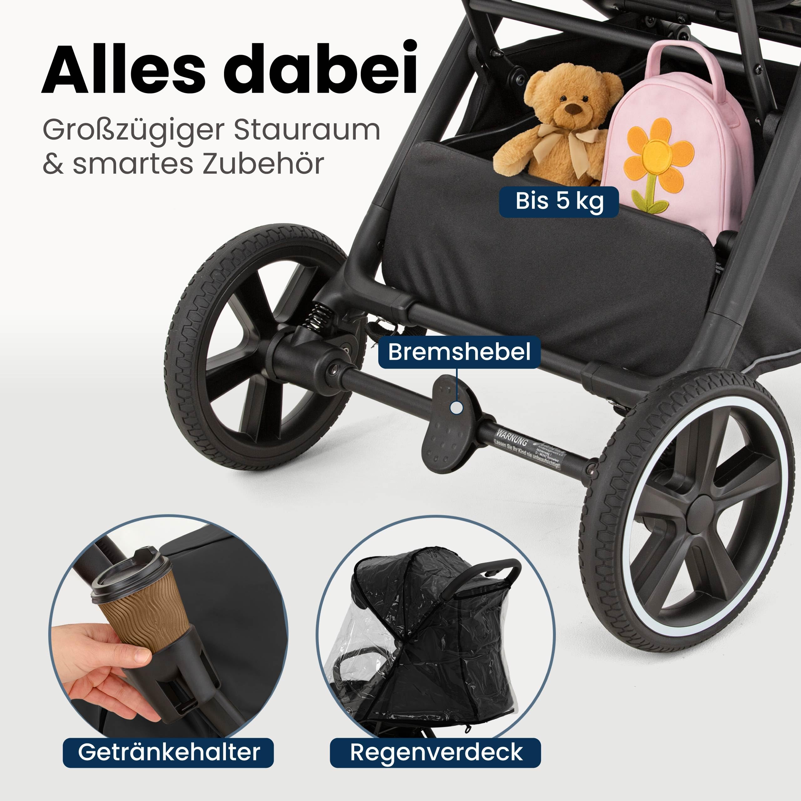 Hartan Clixx Buggy Kinderwagen – Reisebuggy ab 6 Monate, klein zusammenklappbar, höhenverstellbar, Sonnen- & Regenschutz