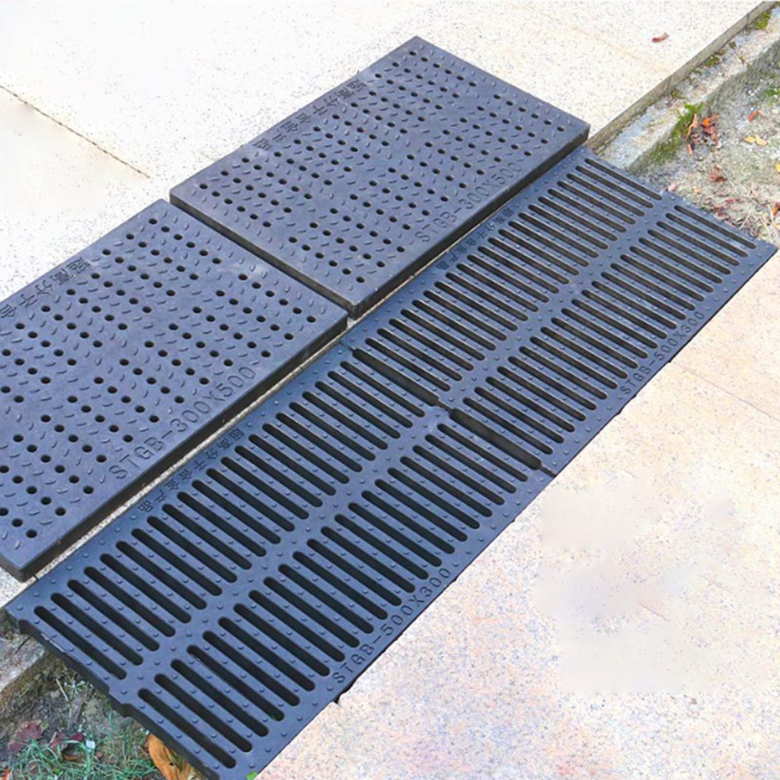 Plastic Garden Drainage Grates Load Capacity 5500 Lbs, Heavy Duty Stop Leaves Grate Covers for Drains, Cut to Size Drain Cover Outdoor