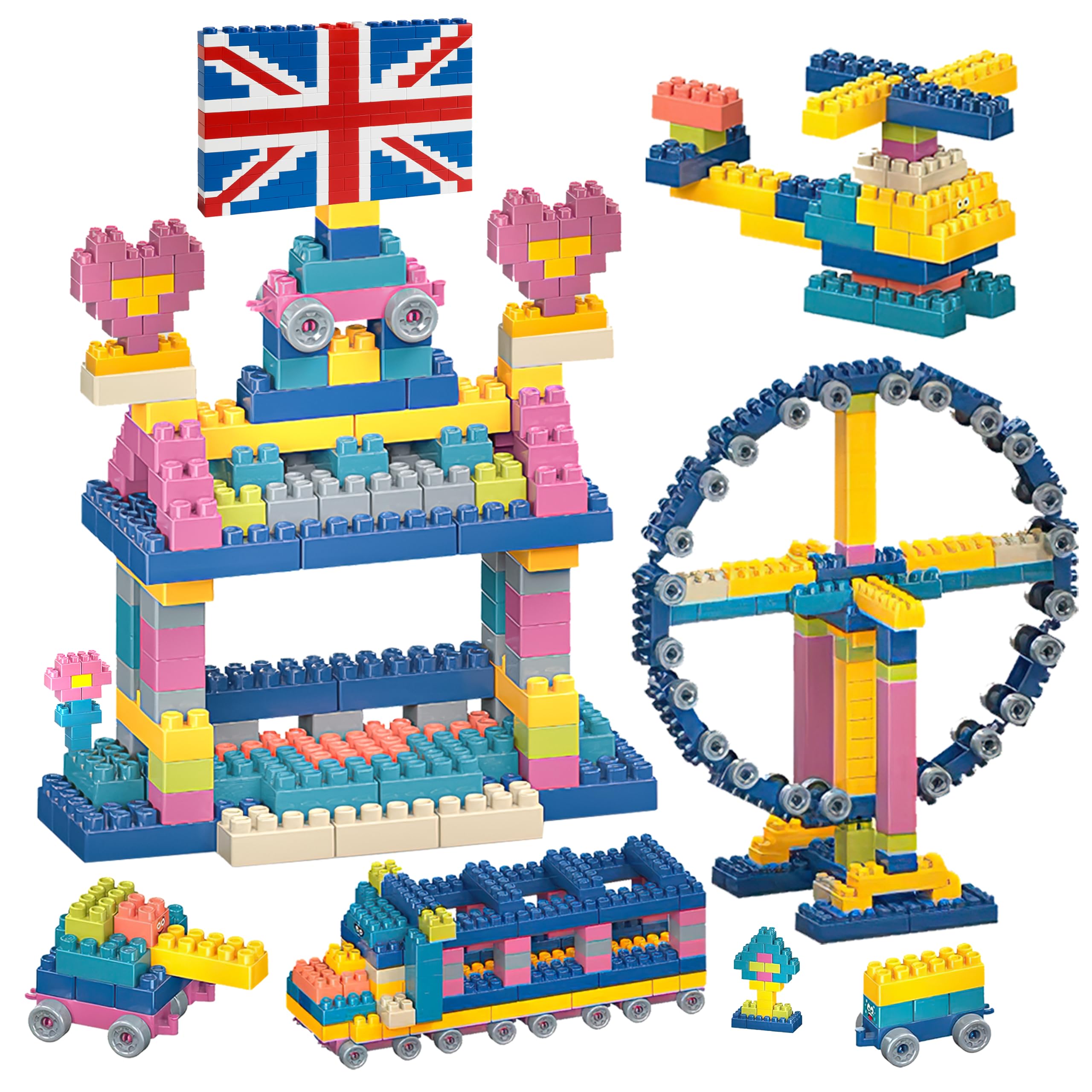 koolbitz 150 PCs Building Blocks for Kids, Colorful Construction Bricks Set, Educational STEM Learning Toy, Creative Indoor Activity Gift Playset for Toddlers & Preschoolers, Children 3+ Years