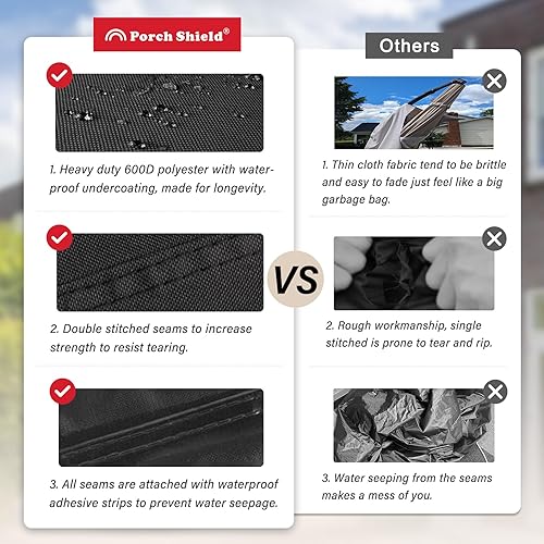 Miniatura 10 de Porch Shield Funda para sombrilla de patio, impermeable, para exteriores, para jardín, con diseño de plátano, se adapta a paraguas voladizo de 12 a