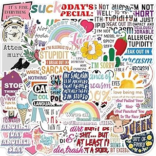 50 PCS Sarcastic Stickers,Funny Ridicule Stickers for Adults,Snarky, Humorous Quotes Stickers for Water Bottle,Laptop,Phone,Hard Hat,Bumper,Gifts for Adult Teens Friends