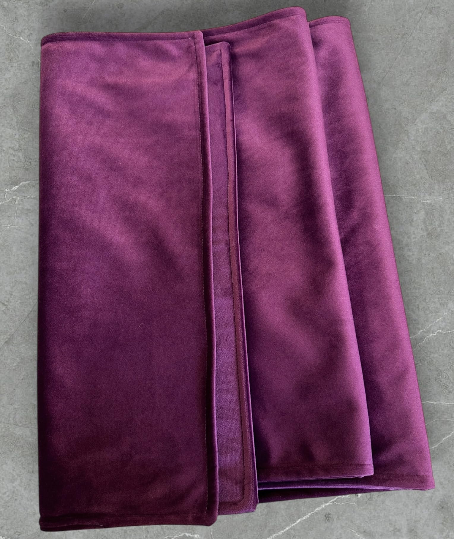 Velvet Bed Runner Bed Scarf Handmade Reversible Perfect For Home and Hotel. (Plum, 48 x 180cm(For 1.2m Bed))