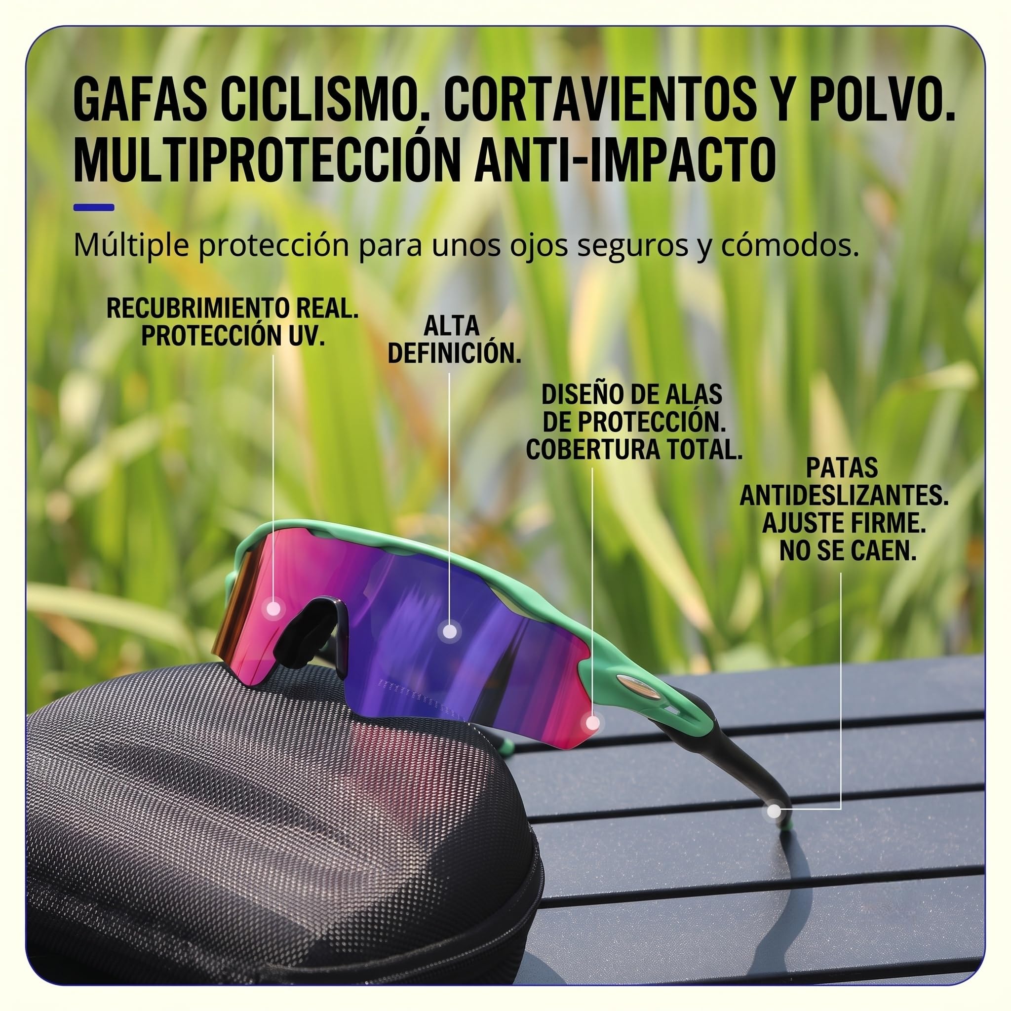 JPRO vision gafas running, 3 Pares Ciclismo Polarizadas UV400 TR90