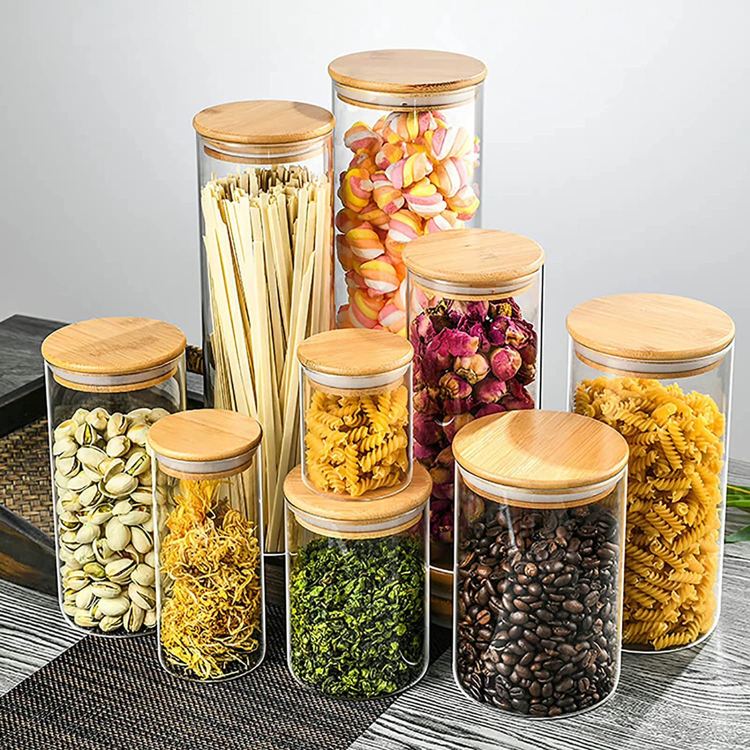 Amazon｜貯蔵タンク密閉容器ガラス保存瓶キャニスターパスタケース