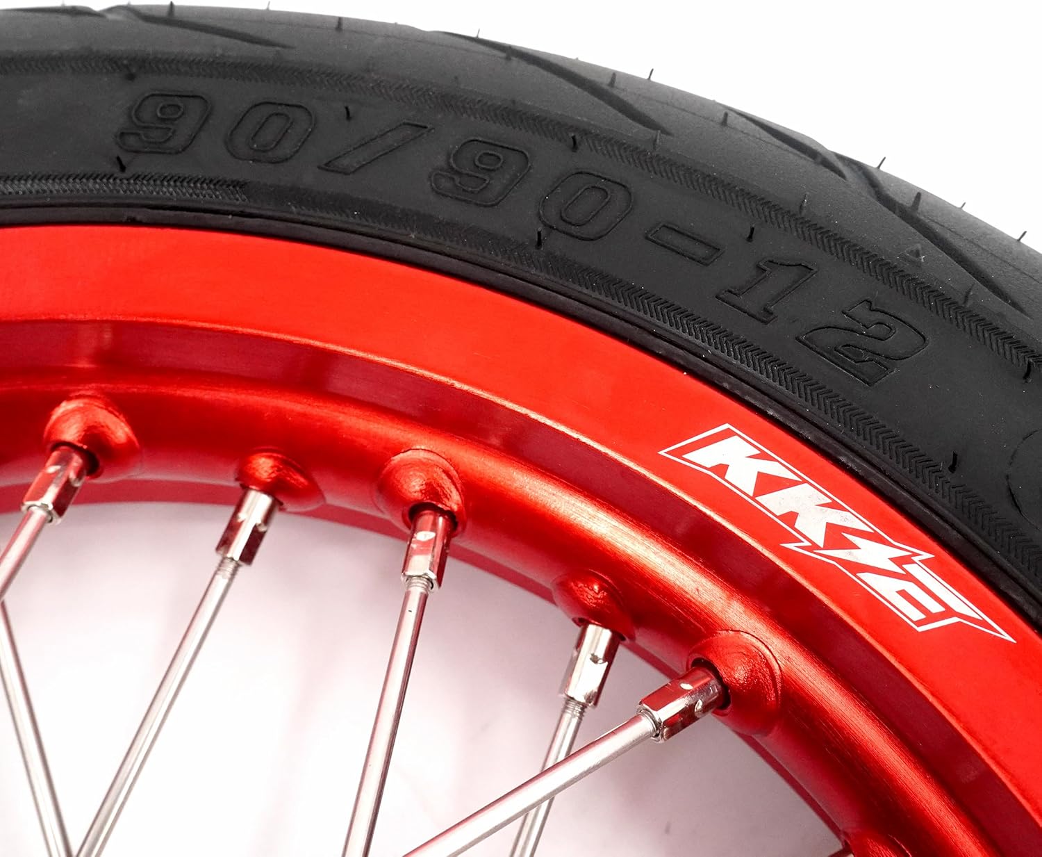 KKE 1.85 * 12 & 2.15 * 12 Wheels Fit Rawrr Mantis X 2024-2025 E-moto Mini Wheels Rim Kit with Tires RED Rim