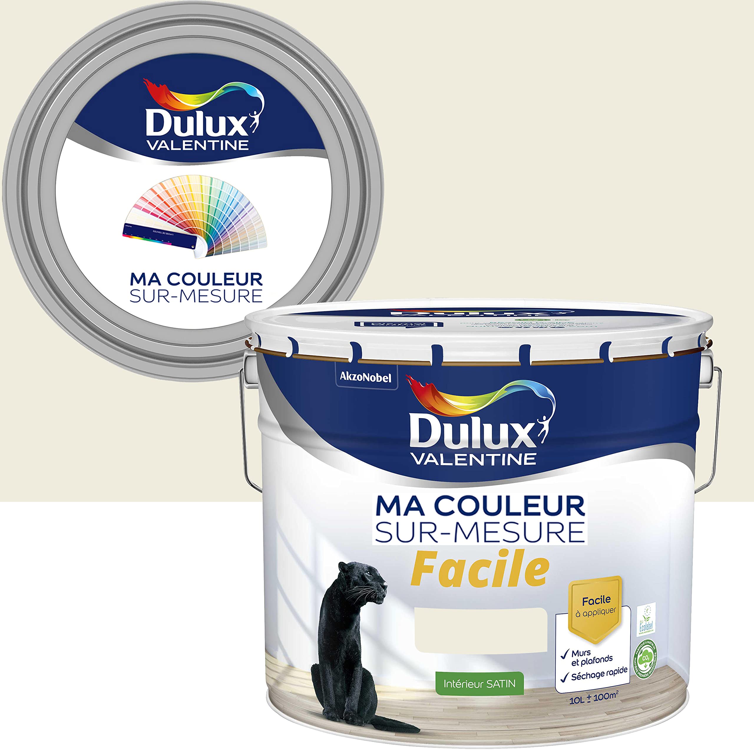 Ma Couleur Sur-mesure par Dulux Valentine – Peinture Intérieure Murs, Plafonds, Boiseries - Facile à appliquer - Satin Voile Blanc 10 L