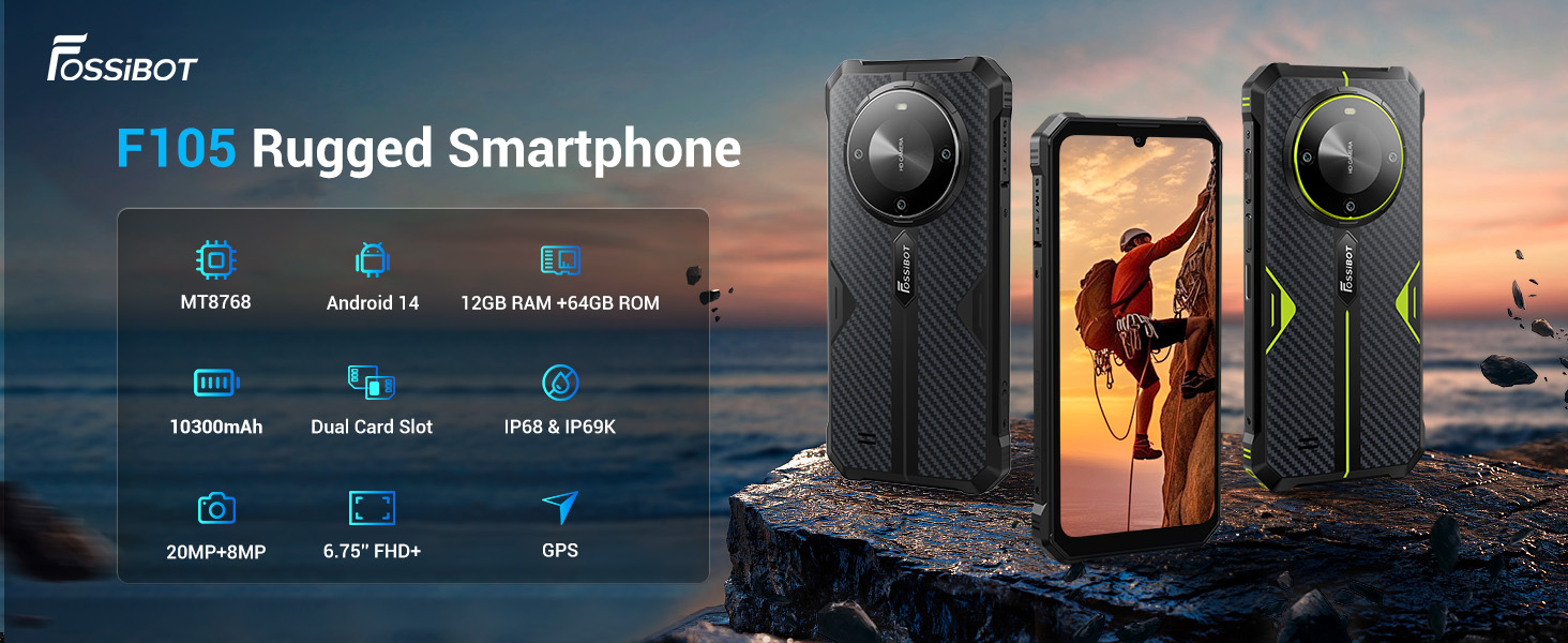 Amazon.com: FOSSIBOT Rugged Smartphone,10300mAh Battery Rugged