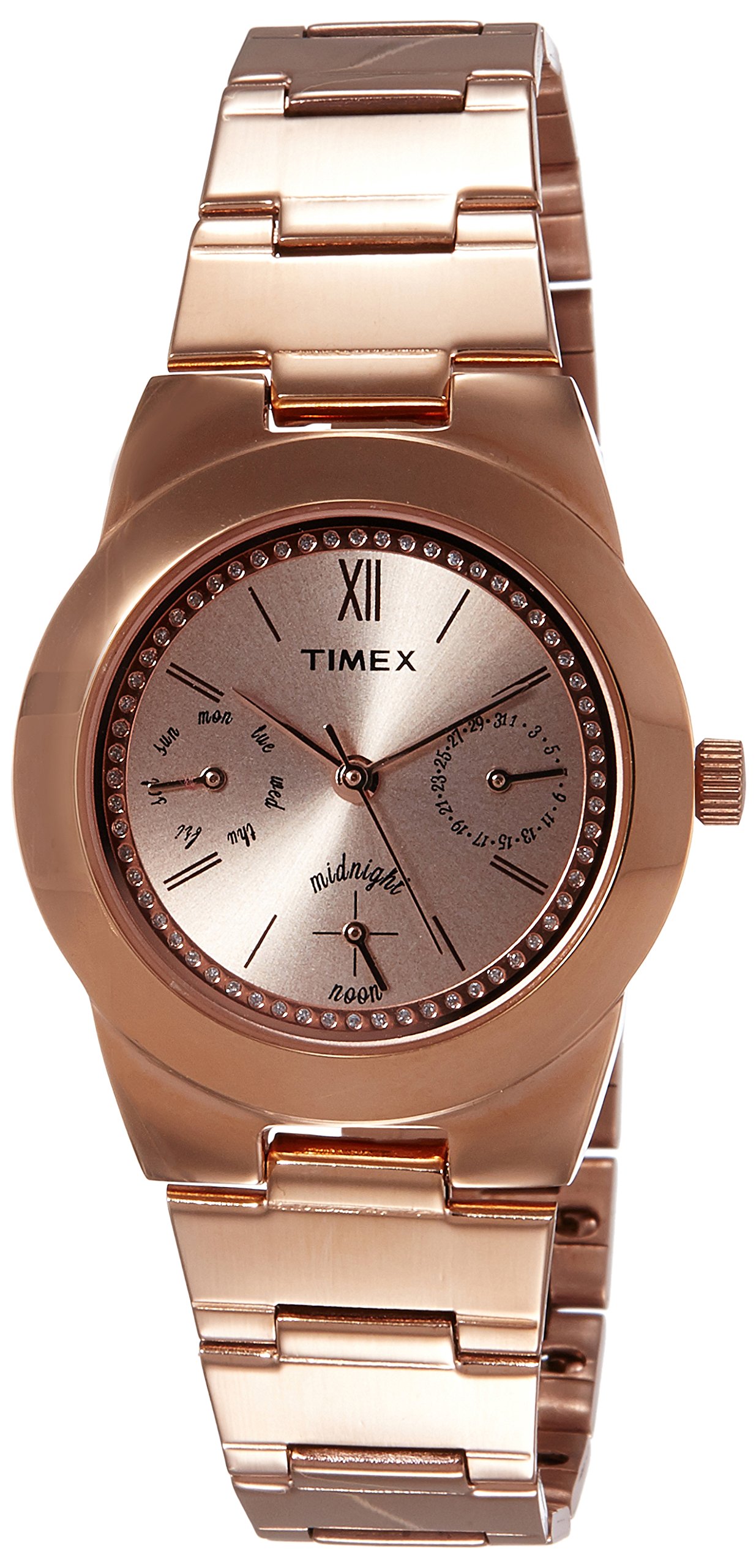 Timex Stainless Steel Analog Brown Dial Womens Watch-Tw000J106, Band Color:Rose Gold (B01N65OL6T) Amazon Price History, Amazon Price Tracker