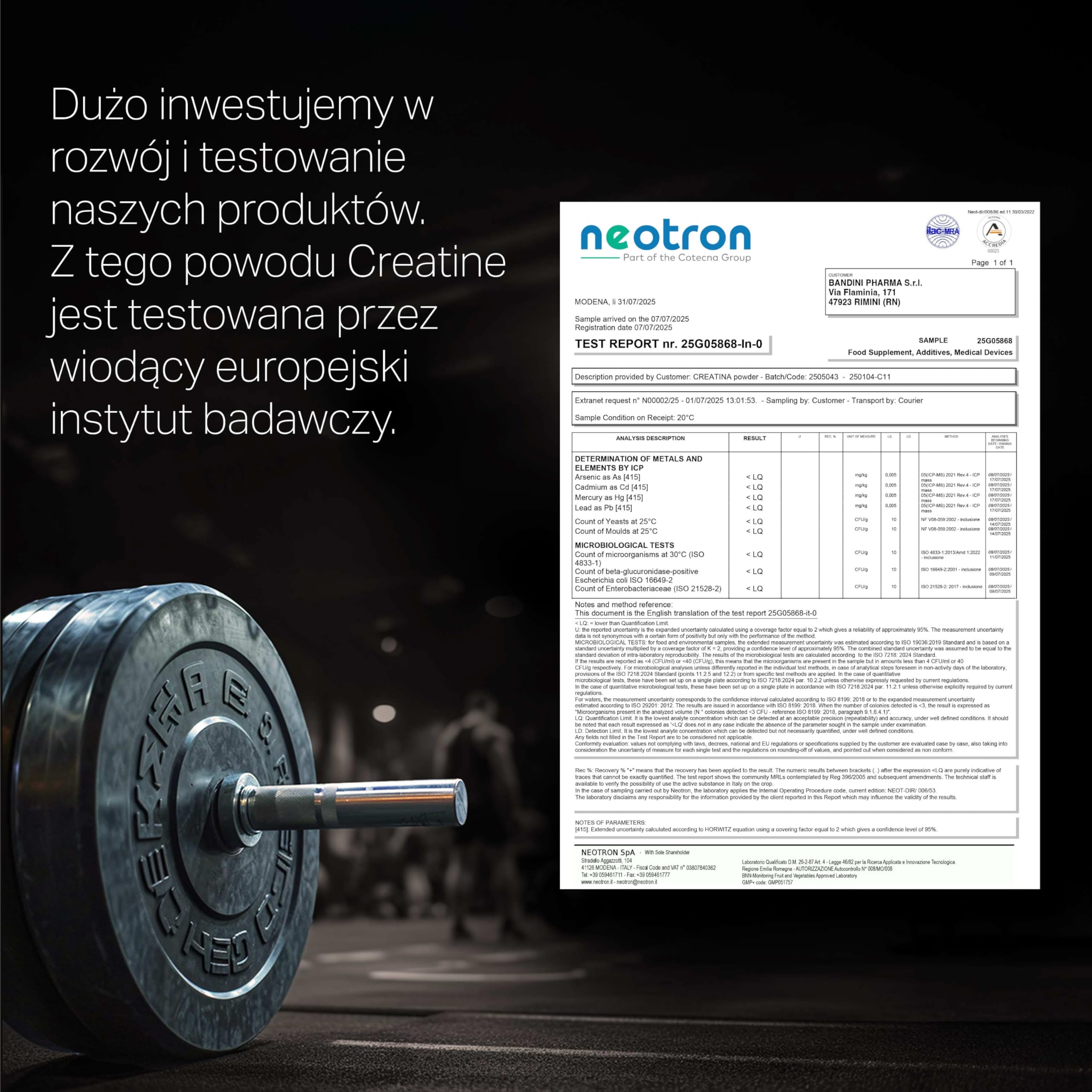 Bandini® Kreatyna CREAPURE® Monohydrat w czystym proszku - suplement do treningu, sportu, siłowni i przed rozpoczęciem pracy - zawiera dawkę - 100% wegańskie - na bazie monohydratu