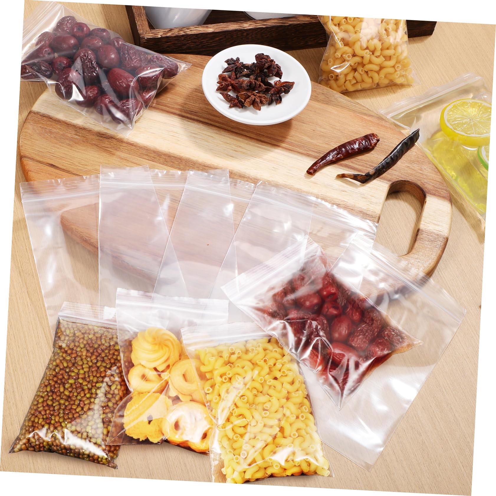 COLLBATH 400pcs Clear Self Sealing Bags Pe Packing Bags for Cookies Snacks and Small Items Airtight Design for Freshness and Easy Identification