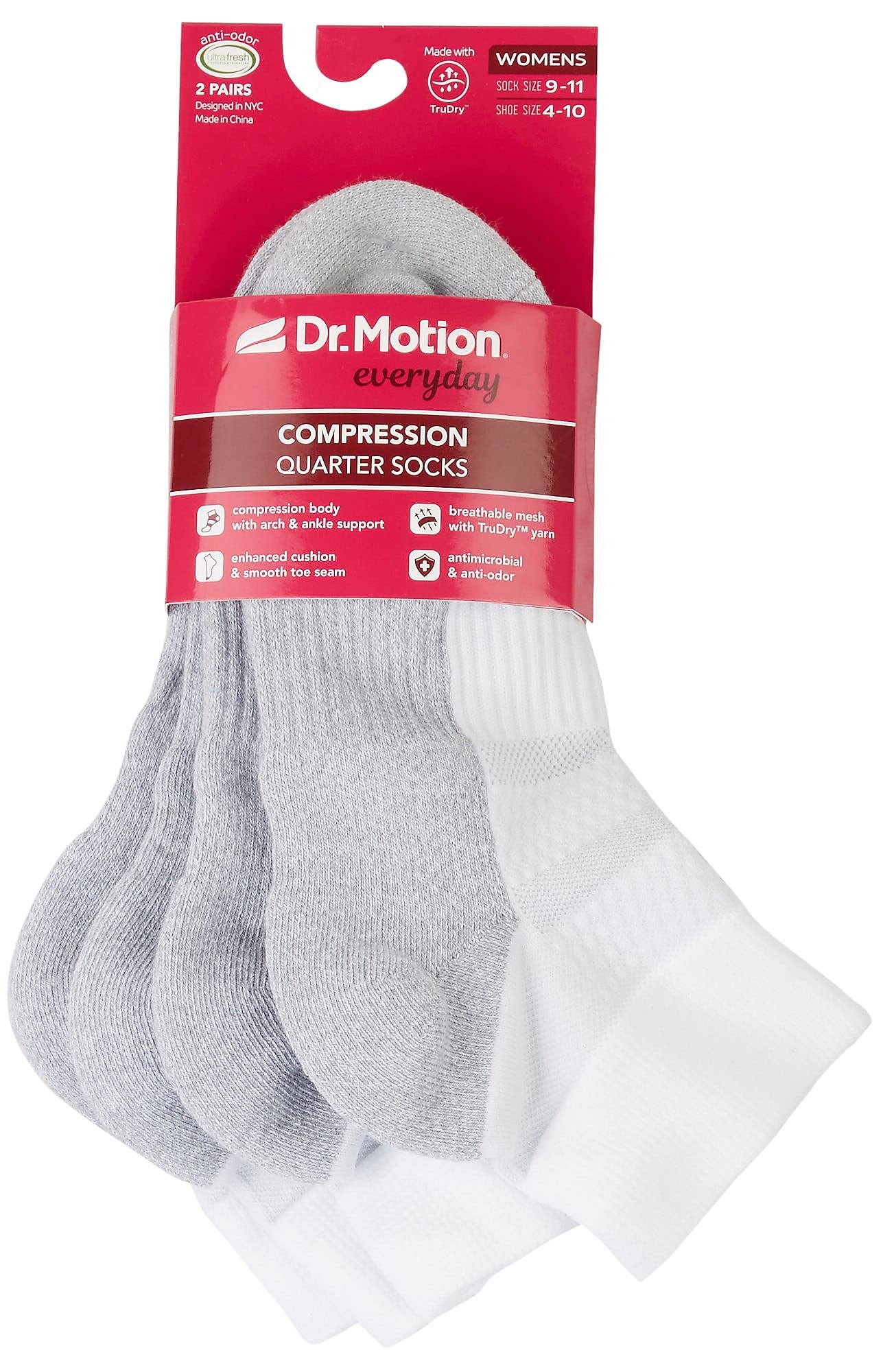 Dr. MotionSolid Half-Cushion | Quarter Compression Socks For Women