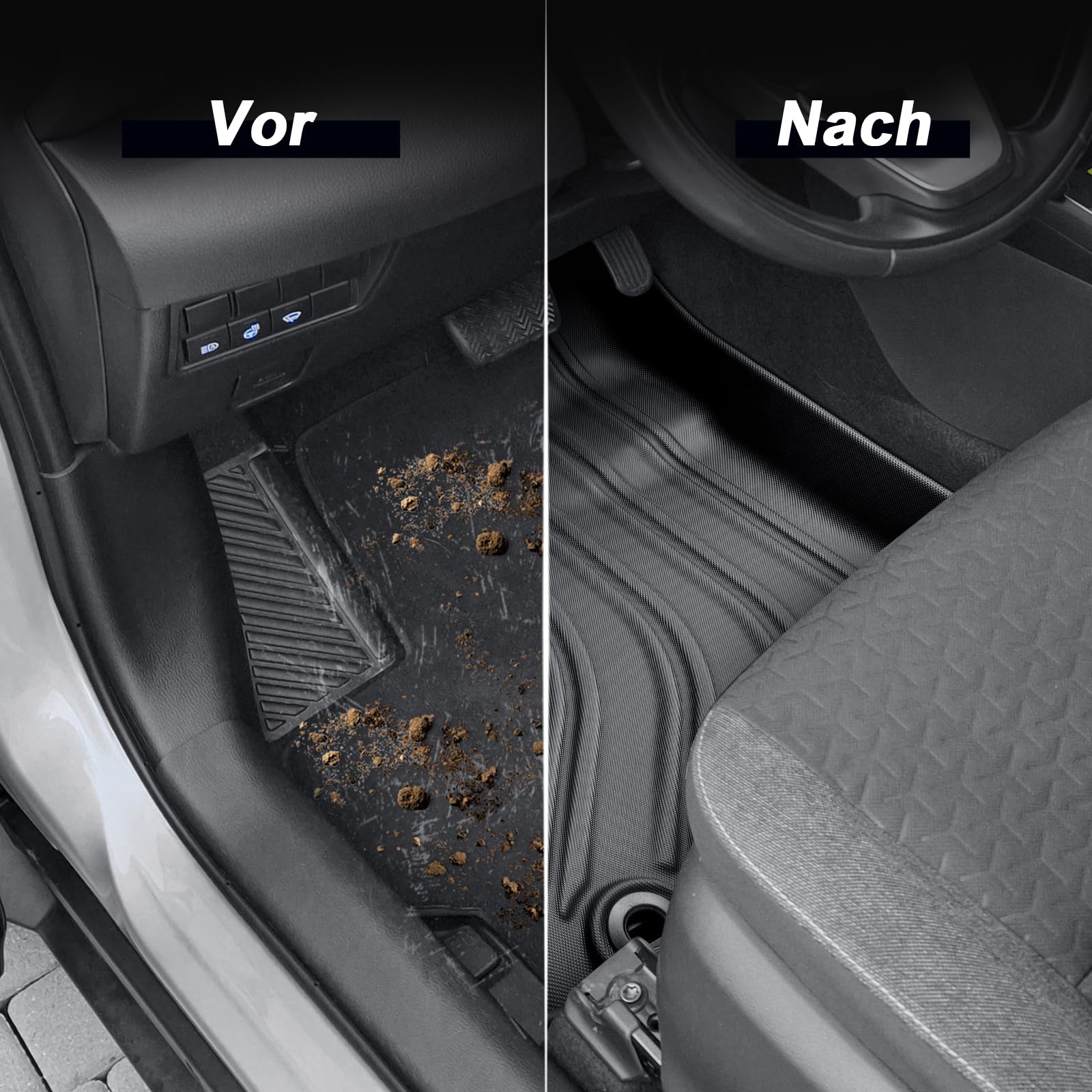 ECOZEN Alfombrillas Toyota Yaris Cross 2020-2026(Hybrid versión) de Goma para Coche 3D TPE Alfombrillas para Coche Antideslizantes talonera de Goma Reforzada de fijación para Todo Tipo de climas