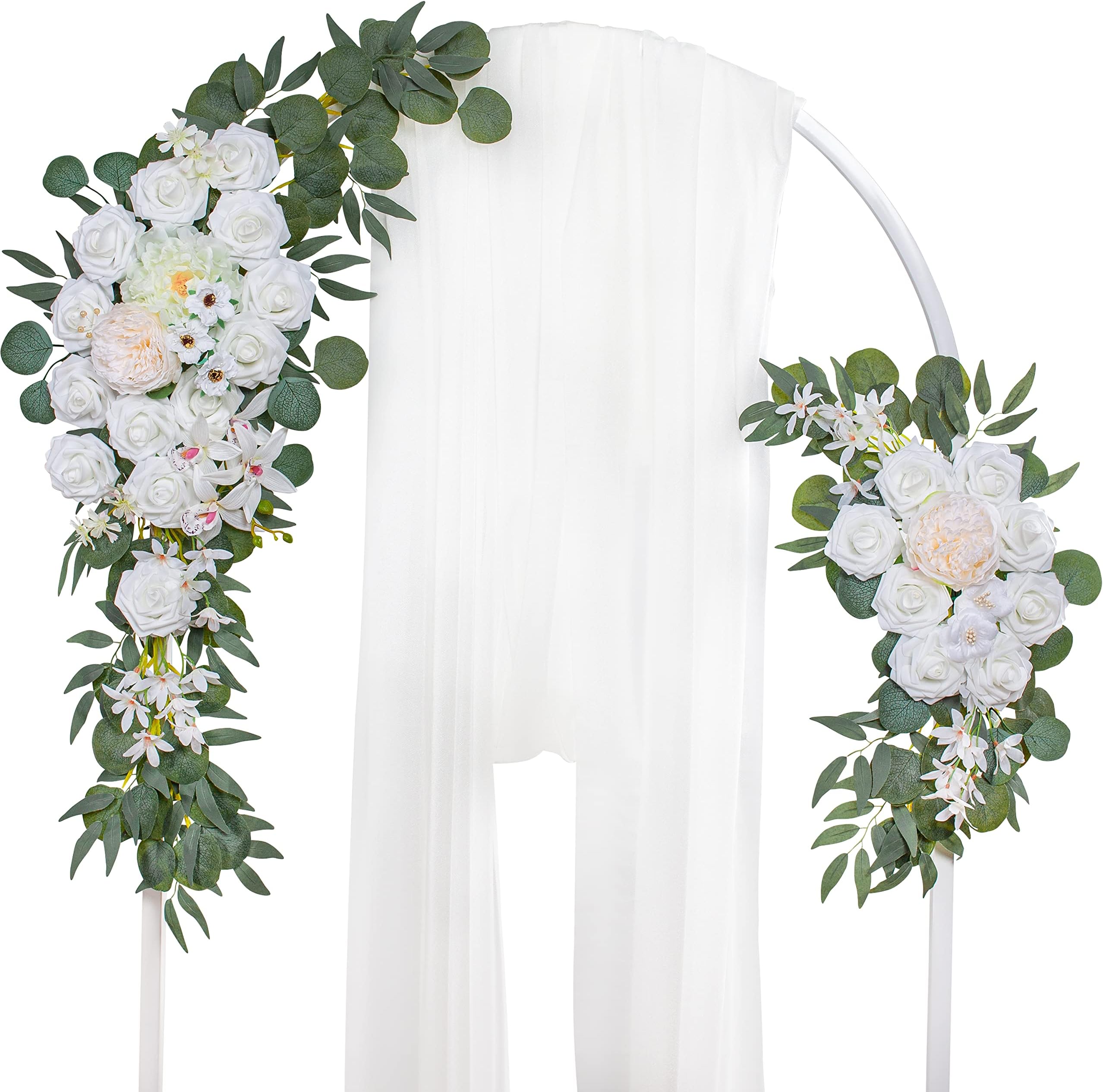 Amazon.com: Lucky flower White Wedding Artificial Flowers Decoration ...