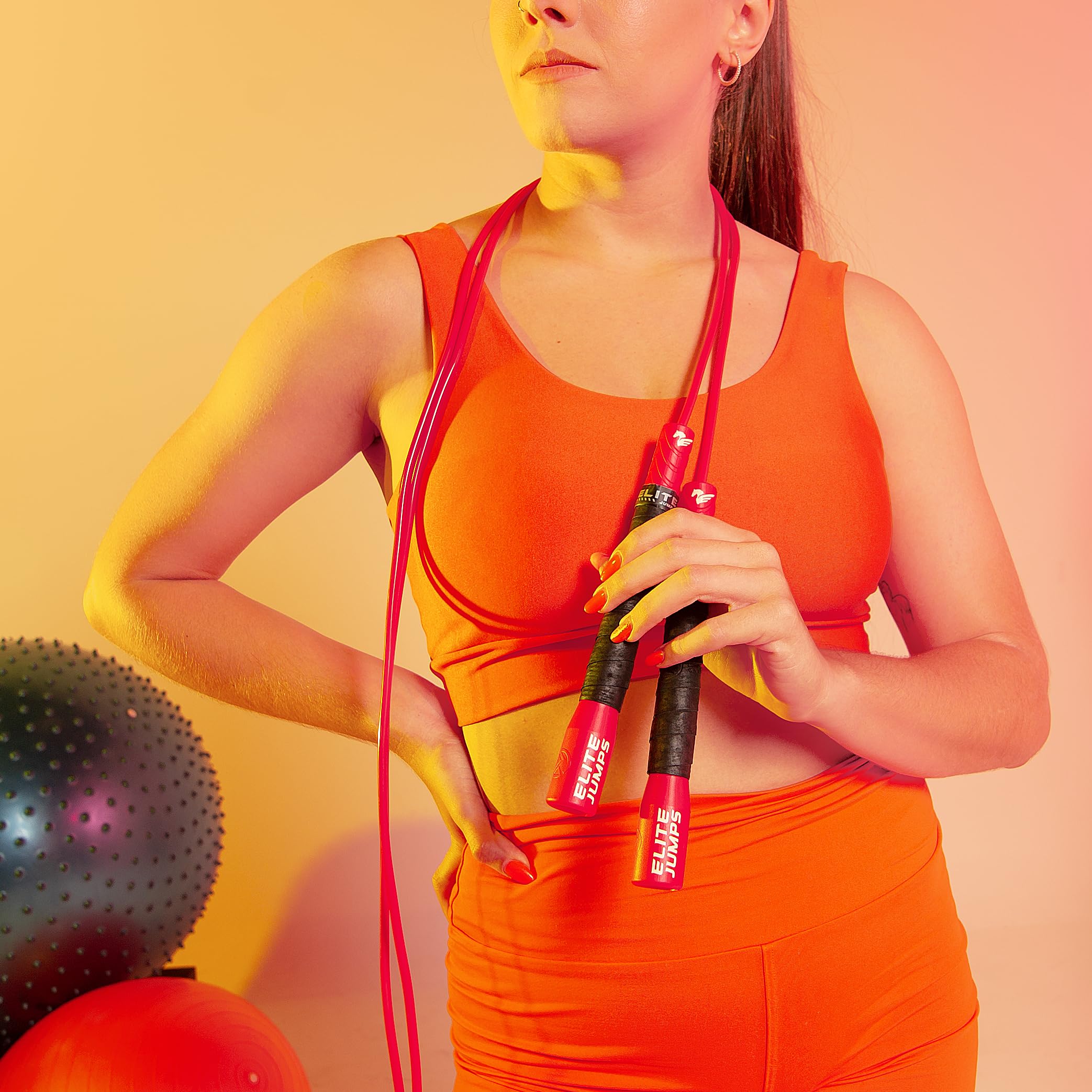 Elite Jumps Freestyle PVC-Springseil-Set – Premium-Qualität Springseile für Erwachsene für Fitness – leichtes Cardio-Springseil für Training und Training – unzerbrechliche Griffband-Griffe