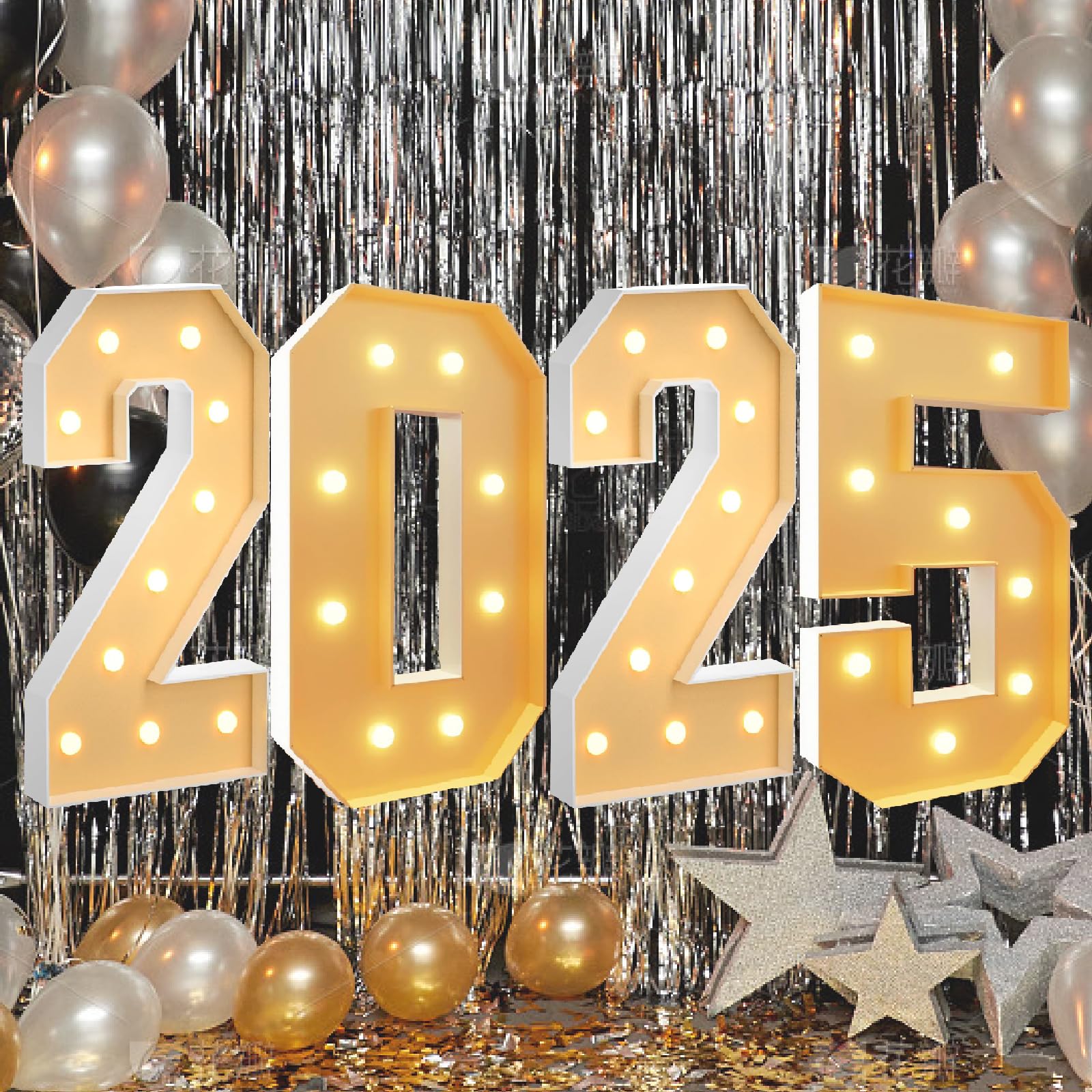 Lámpara de números de mosaico con purpurina, luces LED de marquesina, letras grandes iluminadas para niñas, regalo de baby shower, fiesta de cumpleaños, decoración de graduación