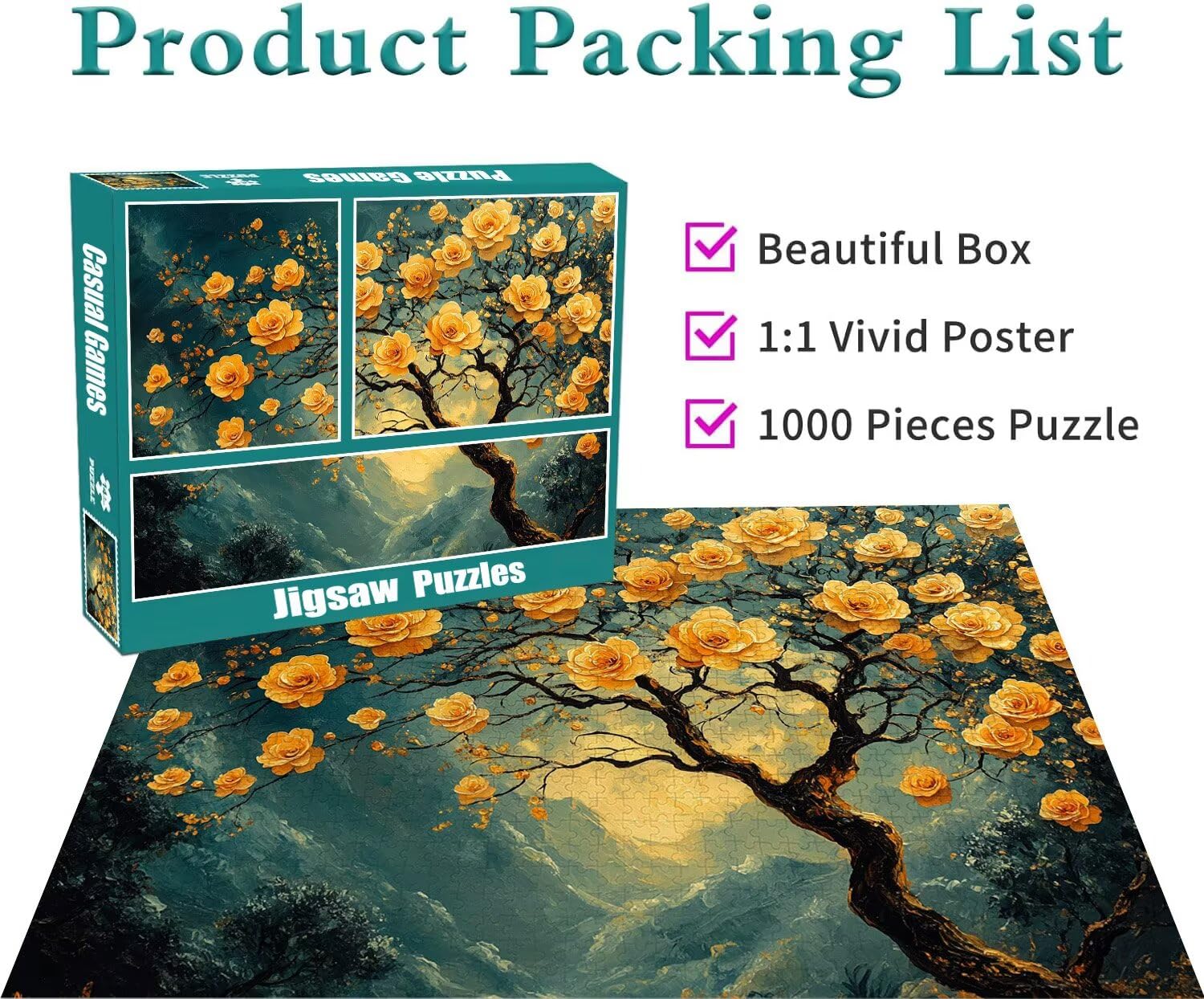 Blume Puzzle für Erwachsene Kinder Anspruchsvoll 5000 Teile Impossible Klassische Puzzles Schwer Baum ab 8 9 10 Jahre Mädchen Jungen Jigsaw Kunst Educa, für Dekoration und Geschenke 105x156cm t-333