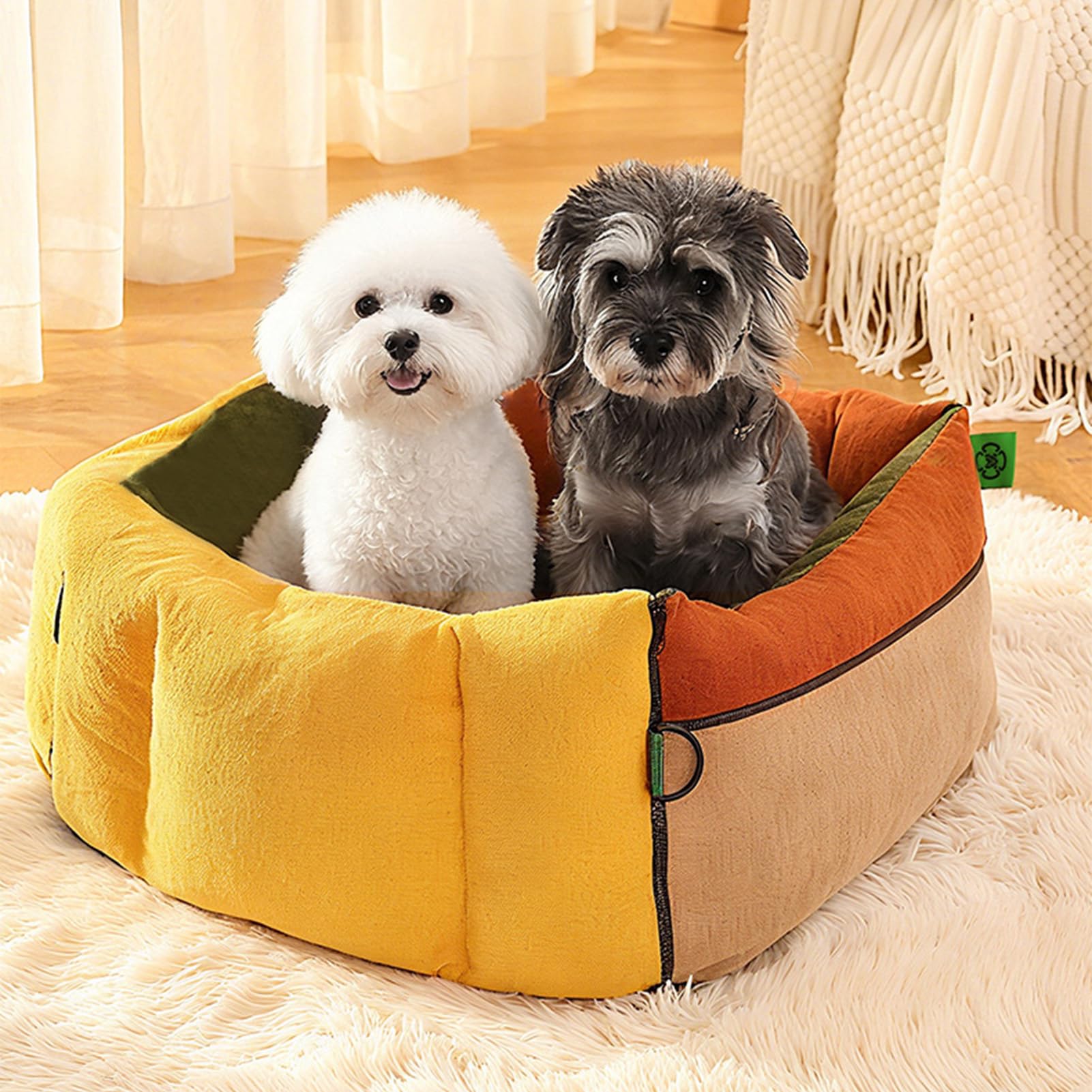 Asiento De Coche para Cachorros con Bolsillos y Cinturón de Seguridad Cama | Bolso Para Gatos Para Viajes Interior Exterior Camioneta SUV Atrás Delante