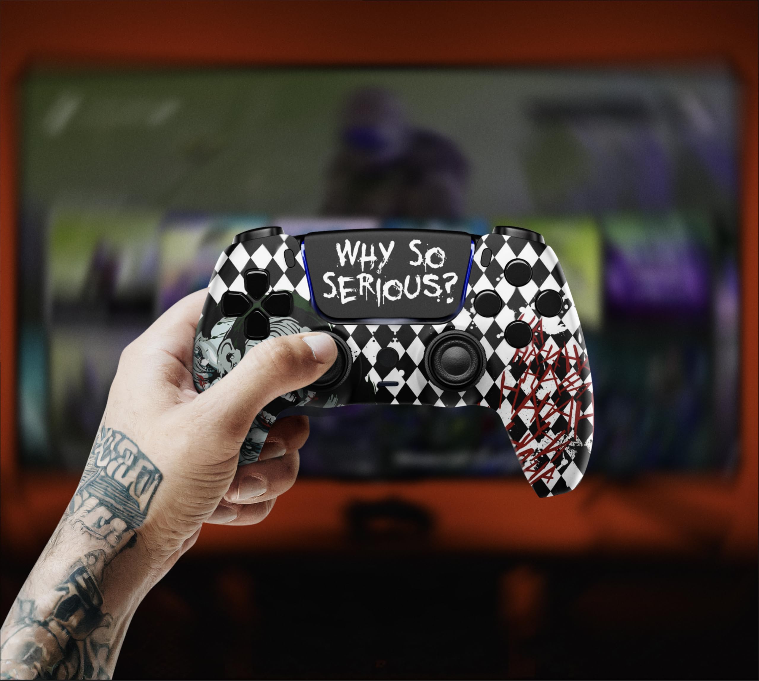 MODDEDZONE M Series Manette sans fil personnalisée compatible avec PS5 – Design exclusif et unique | Personnalisée aux États-Unis | Masque noir