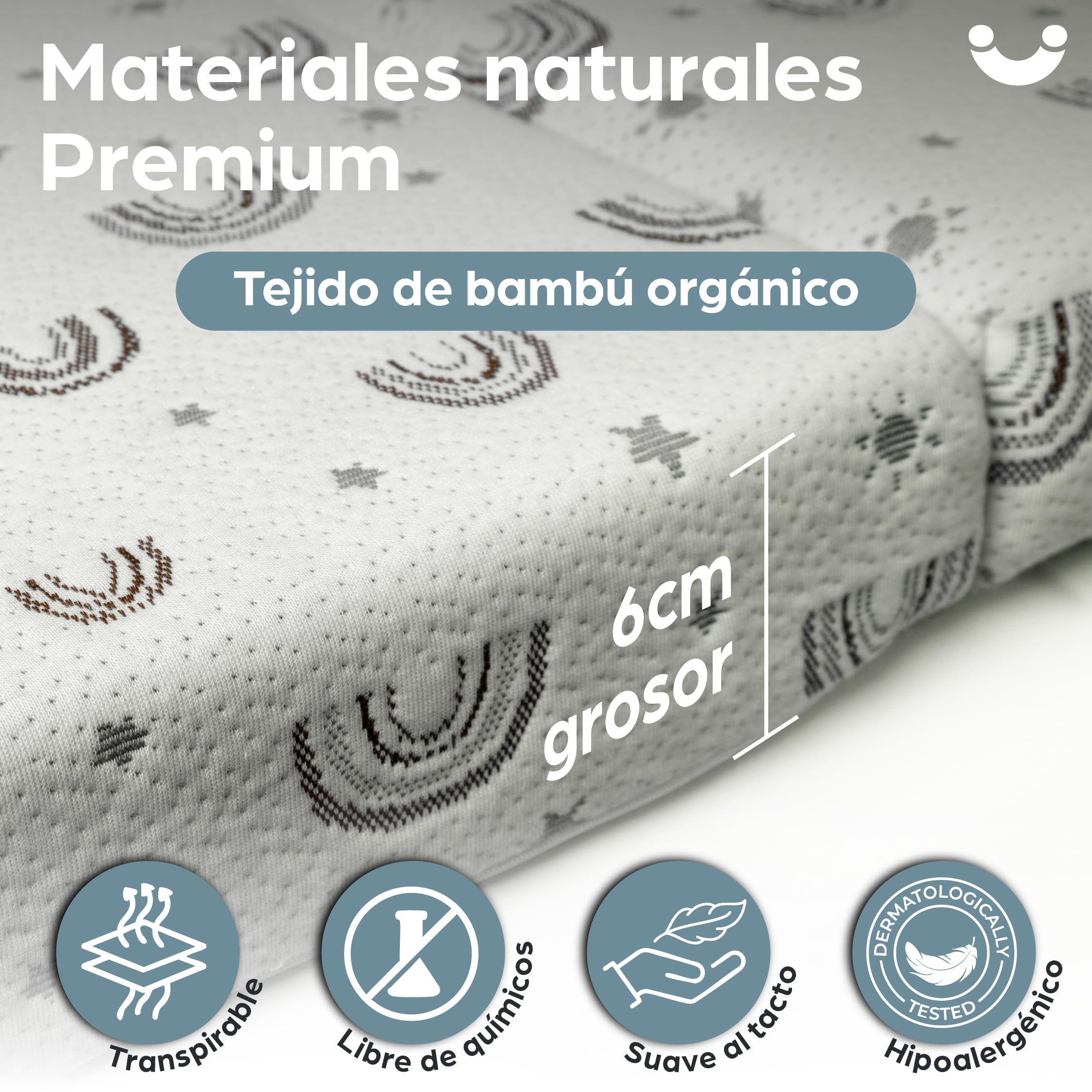 Colchón Cuna de Viaje 120x60 cm Plegable – Colchón para Bebé con Funda Extraíble y Lavable, Espuma Cómoda y Transpirable, Incluye Bolsa de Transporte