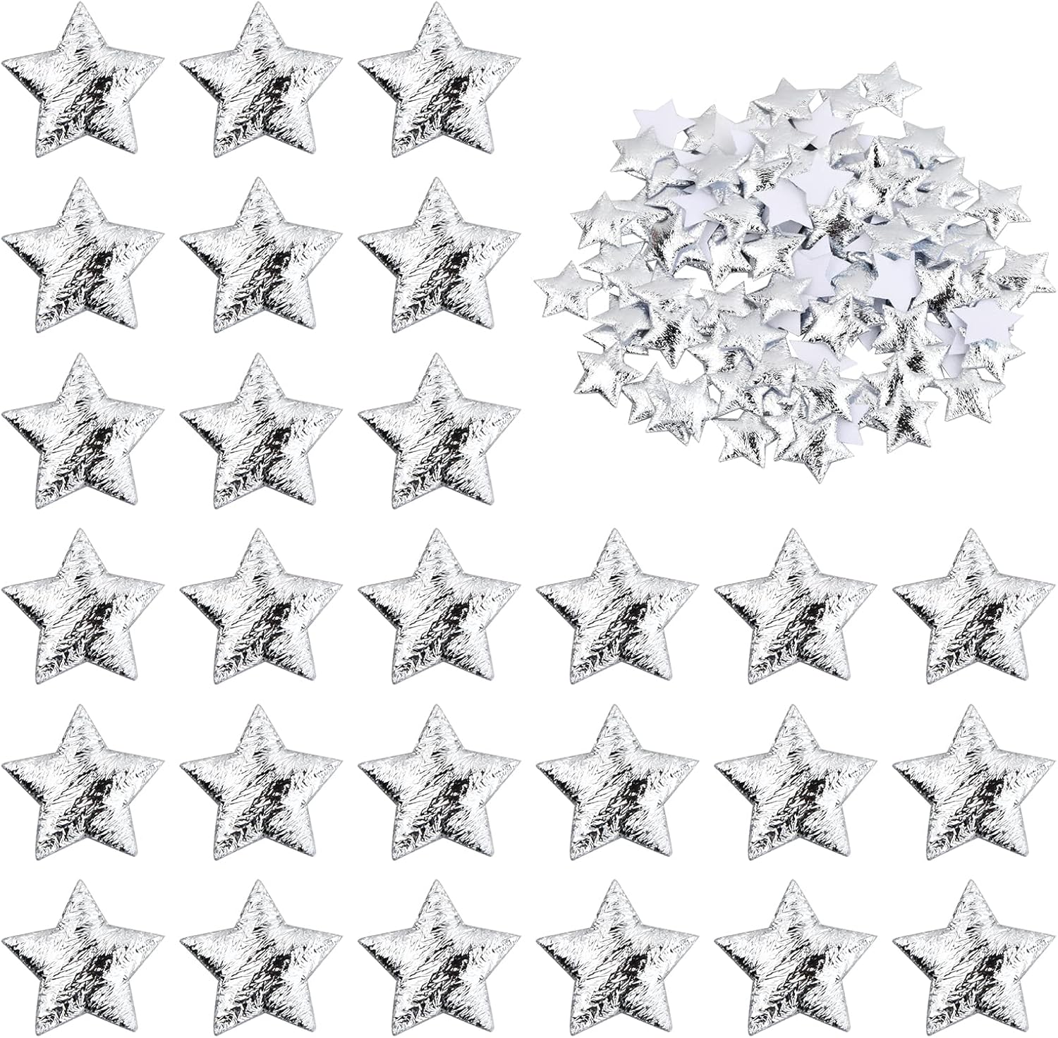 Silver Star Stickers, Self Adhesive Glitter Stickers, Scrapbook Stars