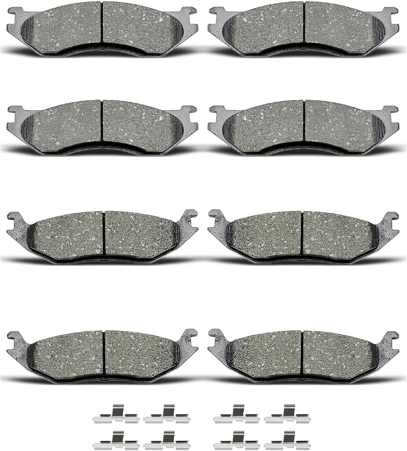 D966 D967 8pcs Ceramic Front Rear Brake Pads Set With Clips Fit For 2003 2004 2005 2006 Dodge Durango,For 2005 Dodge Ram 1500,For 2003 Ram 1500 Van