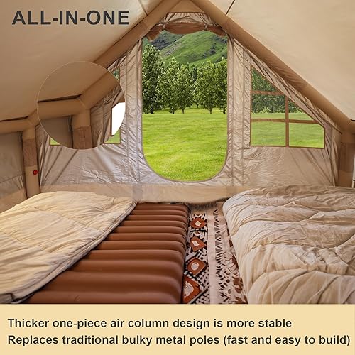 Miniatura 2 de Tienda inflable de glamping con bomba y gato de estufa, fácil instalación, tienda de campaña de glamping inflable para 2 a 6 personas con