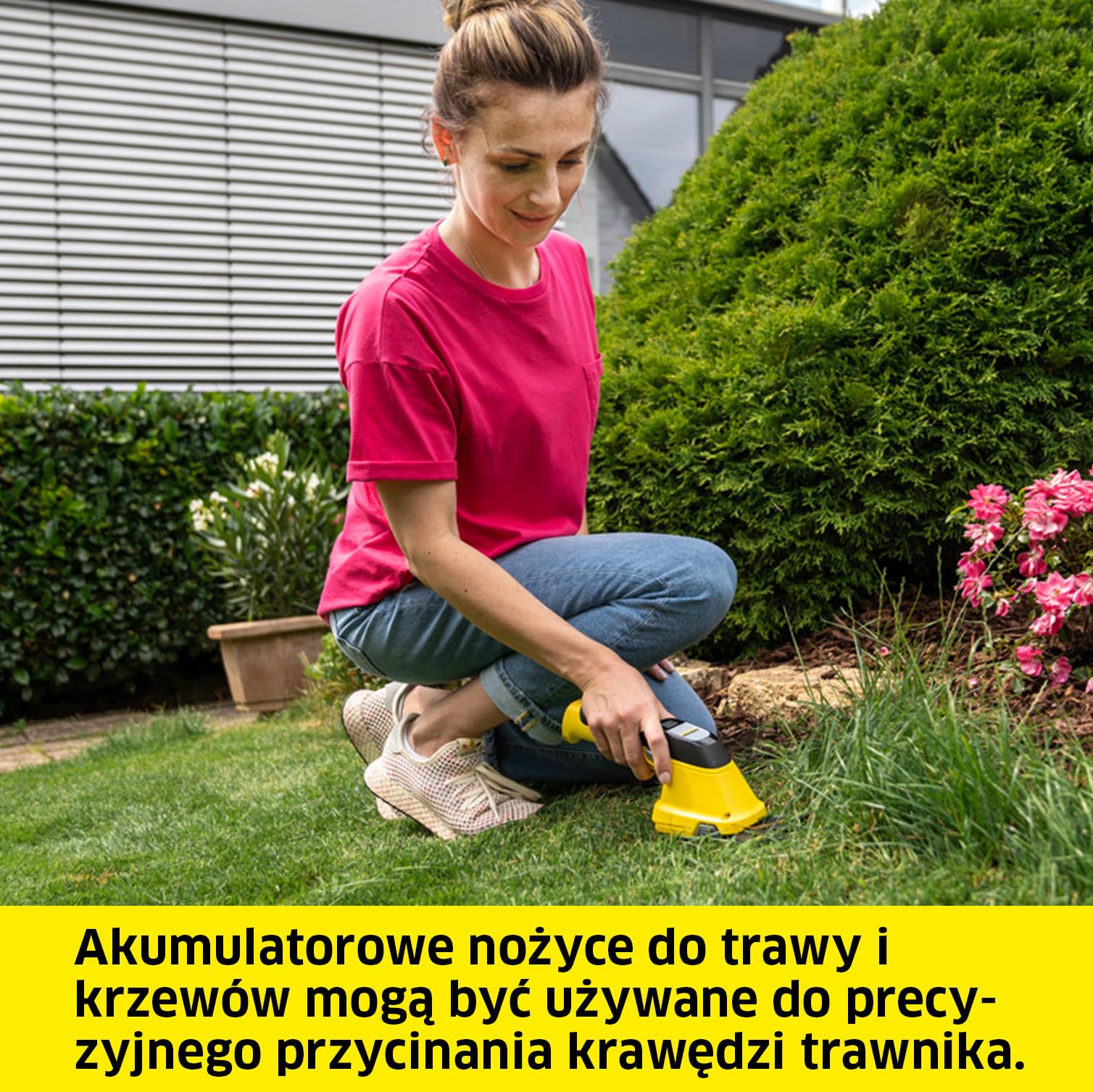Kärcher Nożyce do trawy i krzewów GSH 2 Plus, ostrze do trawy 8 cm, ostrze do krzewów: 11 cm, czas pracy: ok. 50 min, około 400-500 m na naładowanie baterii, wyłącznik bezpieczeństwa, ładowarka