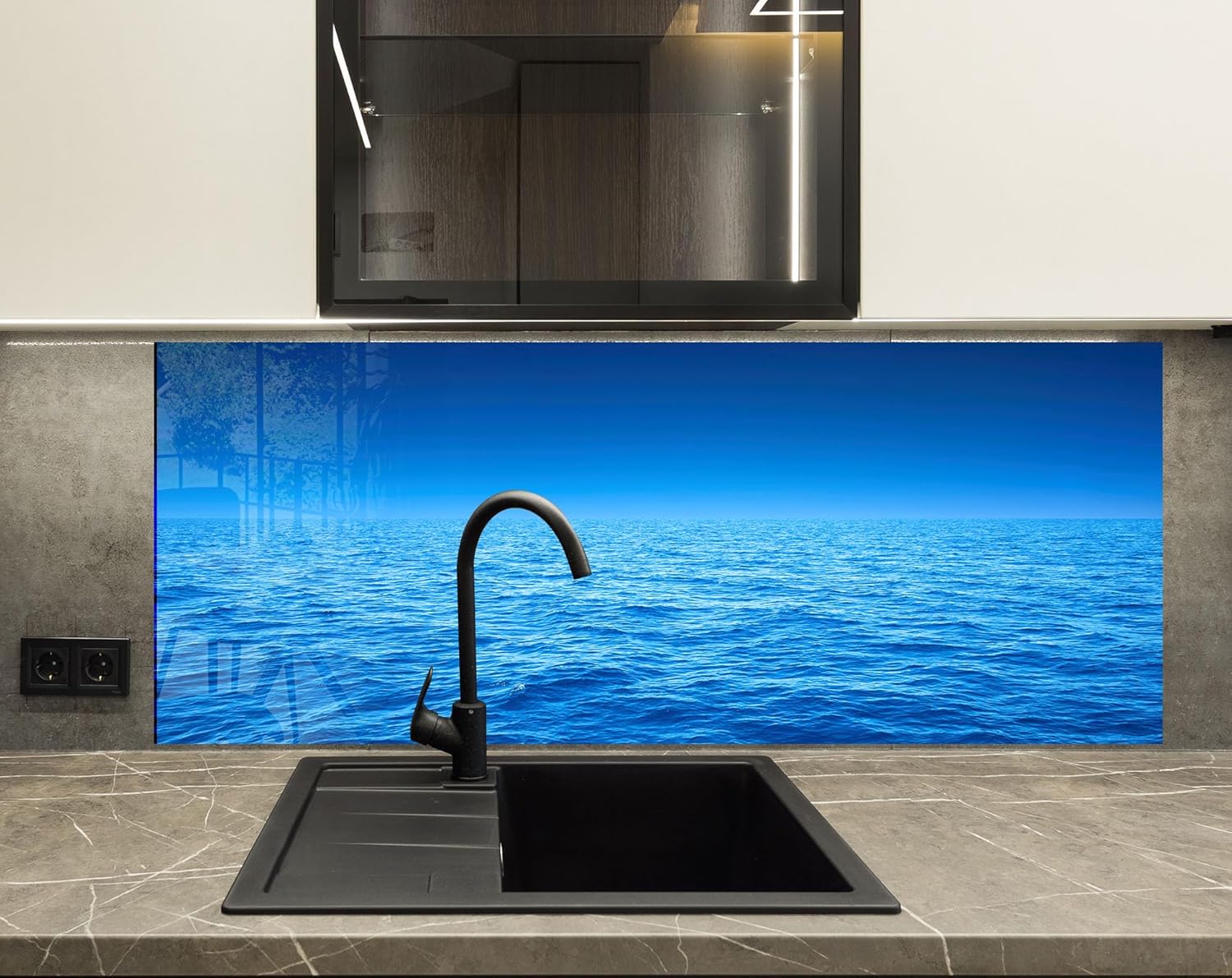 Myphotostation.com 30Wx55H'' Tempered Glass Stove Backsplash Kitchen Tile Decor Stove Back Cover Glass Splashback Tile for Stove Top Cover Toughened Glass Cooker Protector 15