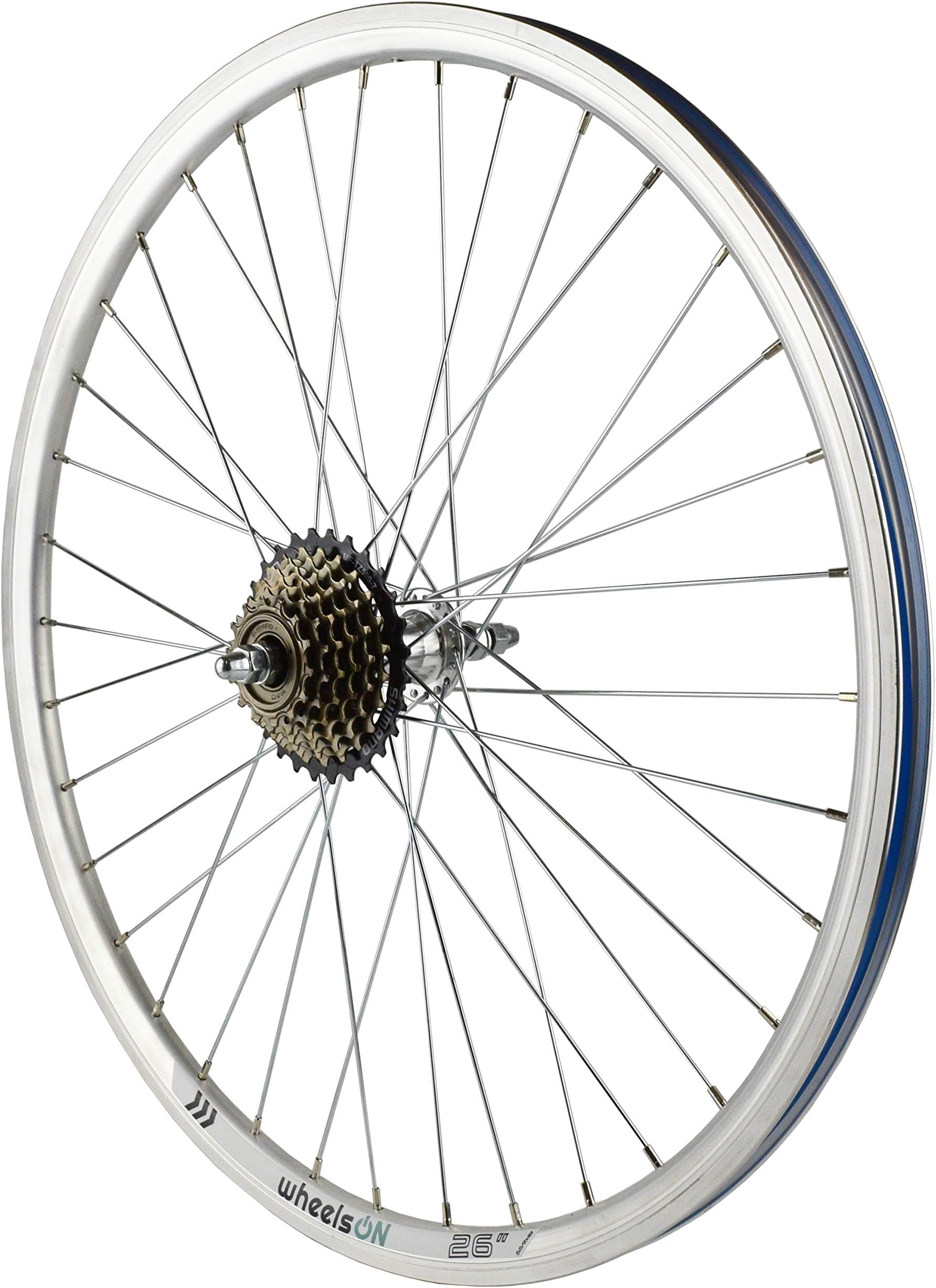 wheelsON 26 inch Rear Wheel + 6 Speed Threaded Freewheel Hybrid/Mountain Bike 36H Silver