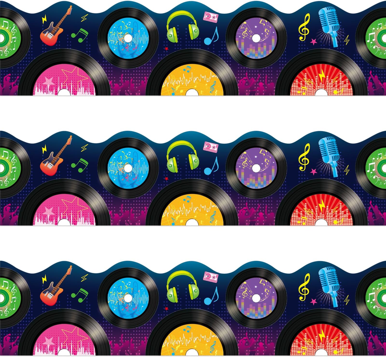 64 Feet Music Bulletin Board Borders Music Record Borders for Musical Classroom Décor Record Party Decorations