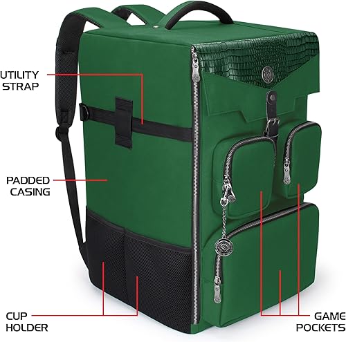 Miniatura 8 de ENHANCE Mochila para juegos de mesa de edición coleccionista, almacenamiento rígido reforzado para juegos de mesa con correas acolchadas para el