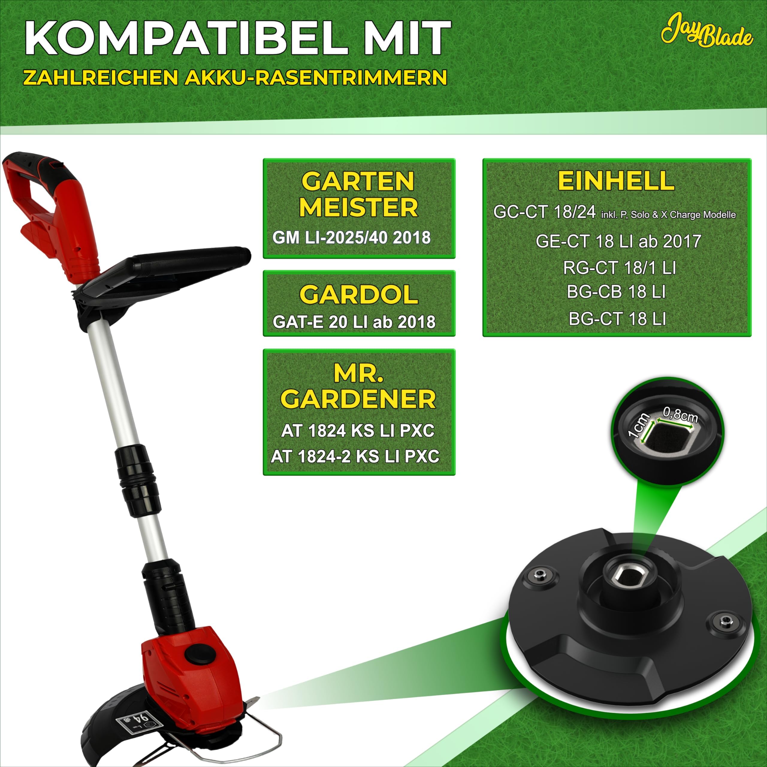 Jay Blade JayBladeDisc1 - Disco de corte de repuesto para cortabordes de batería para Einhell | Gardol | Gartenmeister | Mr Gardener | Disco de repuesto para cortabordes con batería, apto para modelos Einhell
