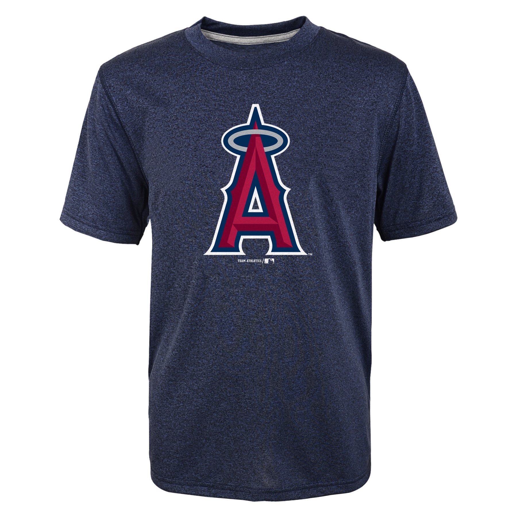 MLB Los Angeles Angels of Anaheim Youth Boys Phantom Heathered Short Sleeve Tee, Athletic Navy, X-Large 14/16