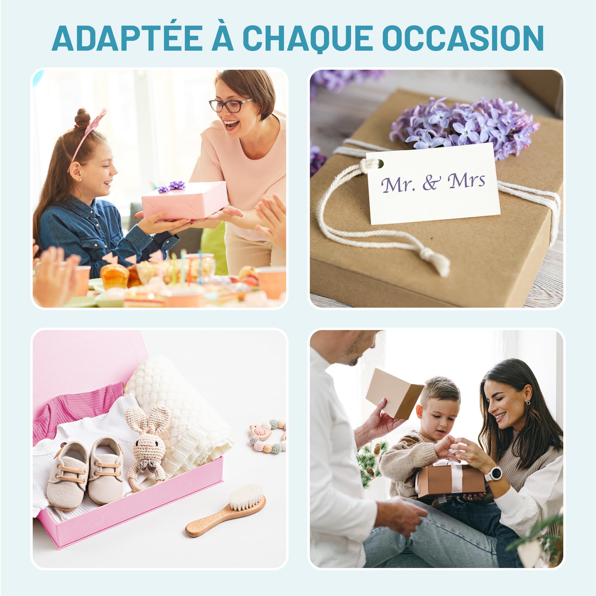 Boîte Cadeau avec Couvercle - 45x35x20cm - Coffret Carton avec Fermeture Magnétique - Idéal pour Anniversaire, Mariage, Noël, Naissance - Emballage en Noir pour Présent - Pack de 10