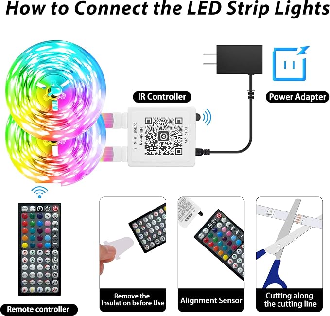 Tiras de LED RGB para Dormitorio 250 pies 2 rollos miniatura 6
