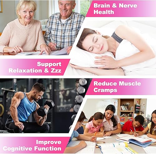 Miniatura 3 de Gomitas de magnesio L-treonato de magnesio de 1200 mg, suplementos de gomitas de treonato de magnesio para niños y adultos, apoyan la función