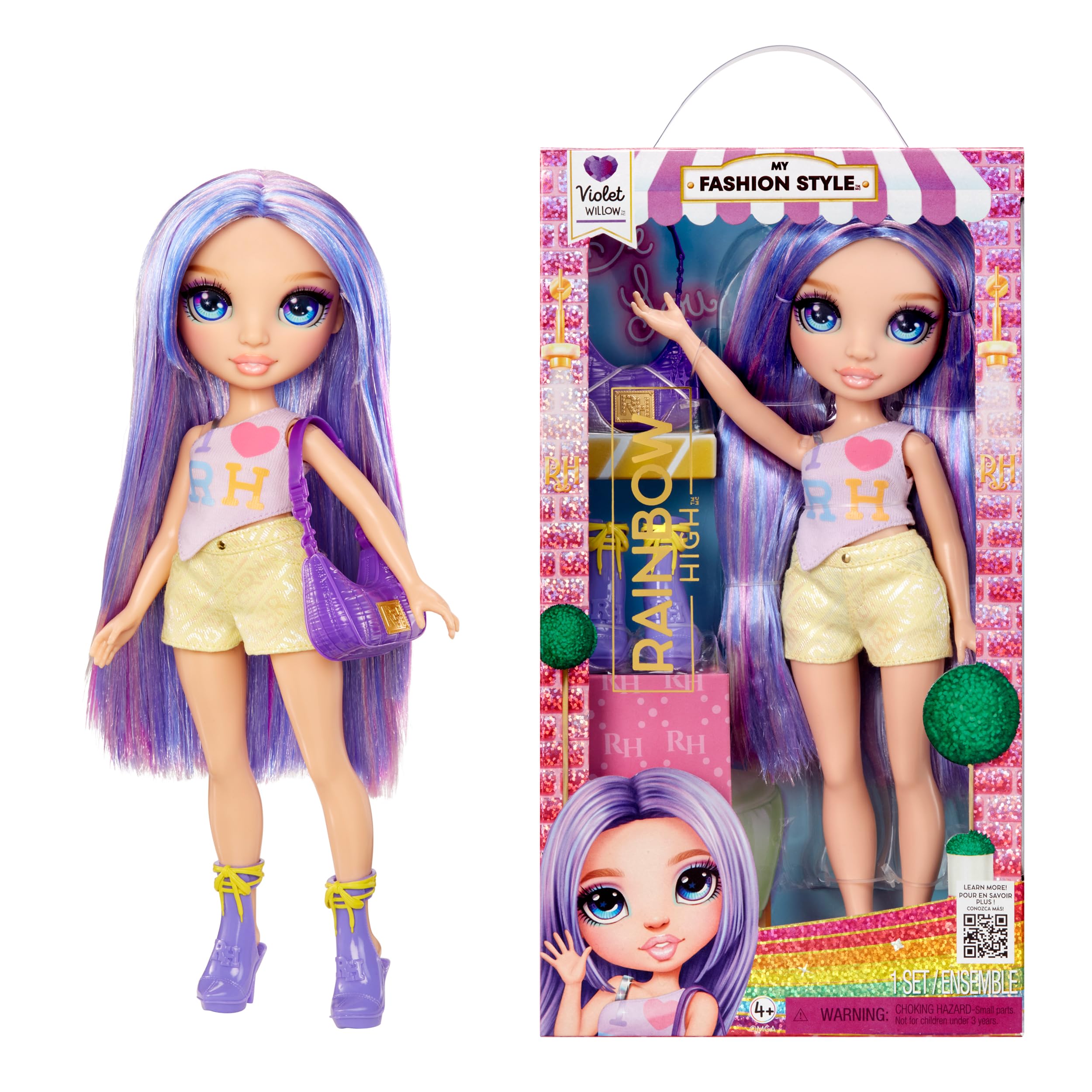 Rainbow High My Fashion Style Violet, Purple 11" Fashion Doll with Statement Outfit, Stylish Handbag, Great Toy Gift for Girls Kids Ages 4-12 Years