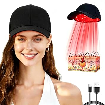 Red Light Therapy Hair Growth Cap, Laser Cap, Red Light Therapy Hat,Black