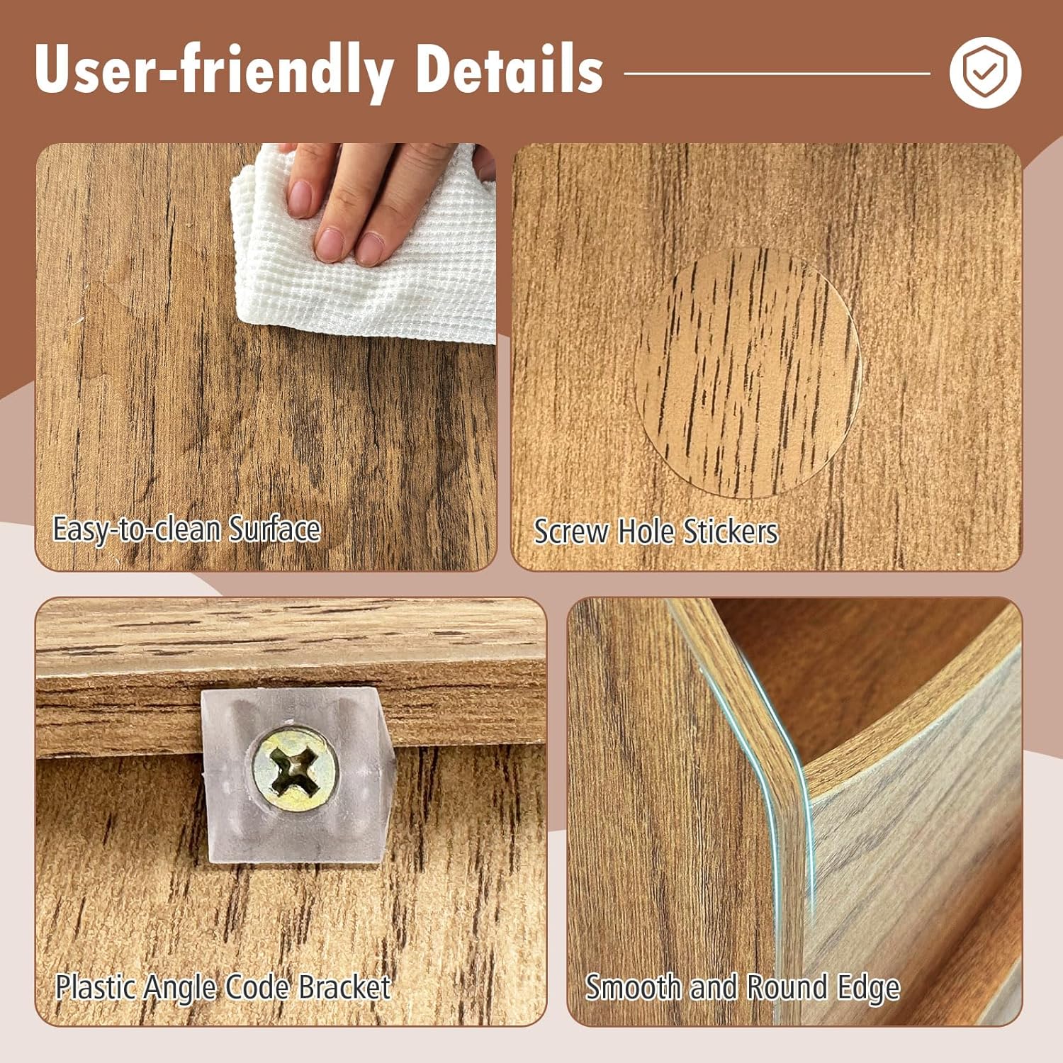 DREAMADE Storage Organizer, Small Bookcase w/ 4 Open Cubes & 1 Bottom Compartment, Anti-Tipping Device, Foot Pads, Low Cube Bookshelf for Bedroom, Living Room, Playroom, Study, Small Spaces (Natural)