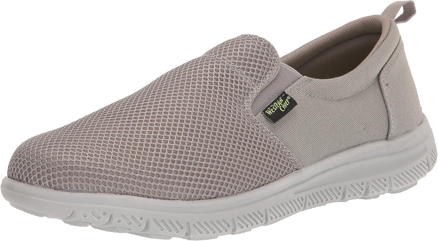 Western Chief Skipper Casual Sneakers for Men - Pull Tabs for Added Comfort, Removable Insole, and Textile Upper. Gray 13 M