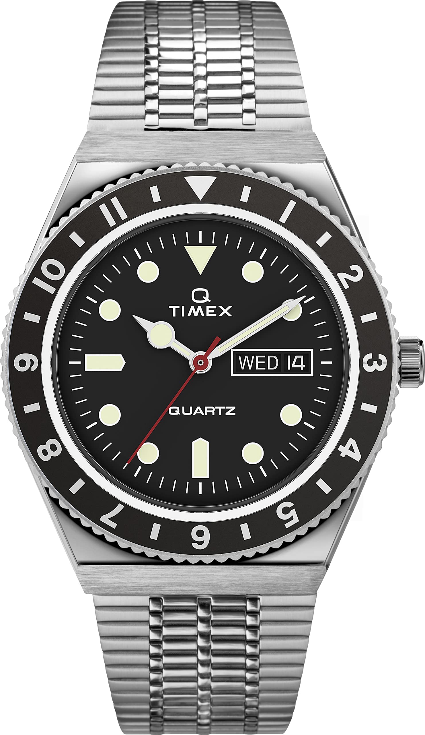 TIMEX 3 Hands Mens Analog Black Dial Coloured Quartz Watch, Round Dial with 38 mm Case Width - TW2U61800U9 Stainless Steel, Silver Strap (B0C1K51HDR) Amazon Price History, Amazon Price Tracker