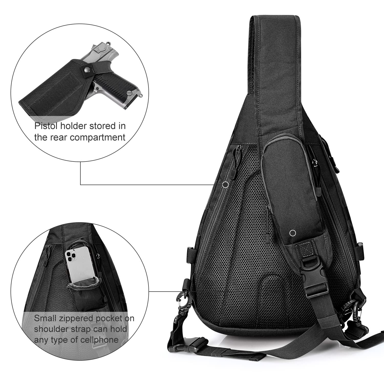 G4Free Tactical EDC Sling Backpack, Military Rover Shoulder Sling Bag