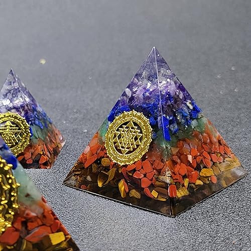 Miniatura 3 de Pirámide de orgón de 7 chakras, pirámides de orgonita para curación de energía, cristales de atracción de amor, cristales de amor incondicional,
