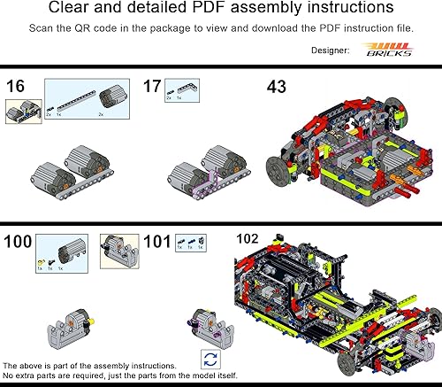 Miniatura 10 de Power Function Motor Light Set for Lego 42154 Ford GT 2022 Car Model Kit(Not Included Model)