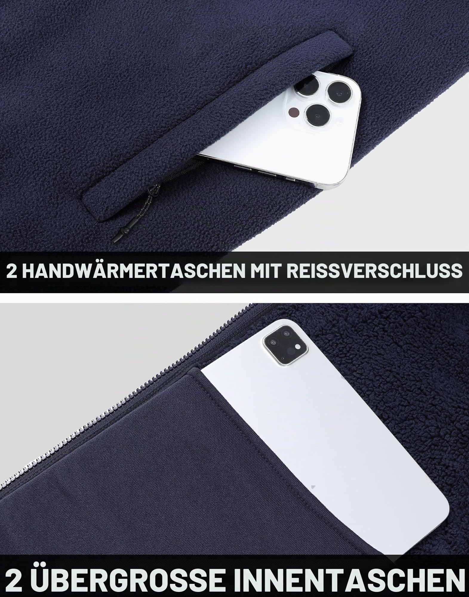 Pioneer Camp Herren Fleecejacke Stehkragen Winddicht für Outdoor