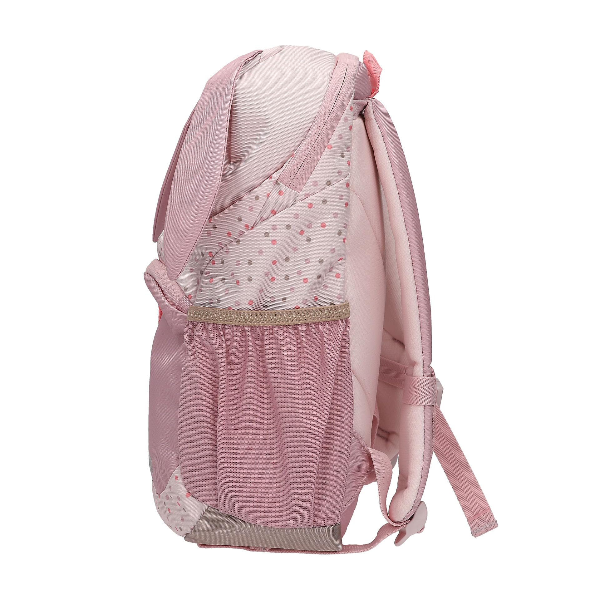 Depesche Princess Mimi - Depesche 13993 Princess Mimi: mochila ergonómica en marrón y beige, con cara de perro, orejas caídas aplicadas y estampado de lunares, bolsa con correas ajustables. Niñas